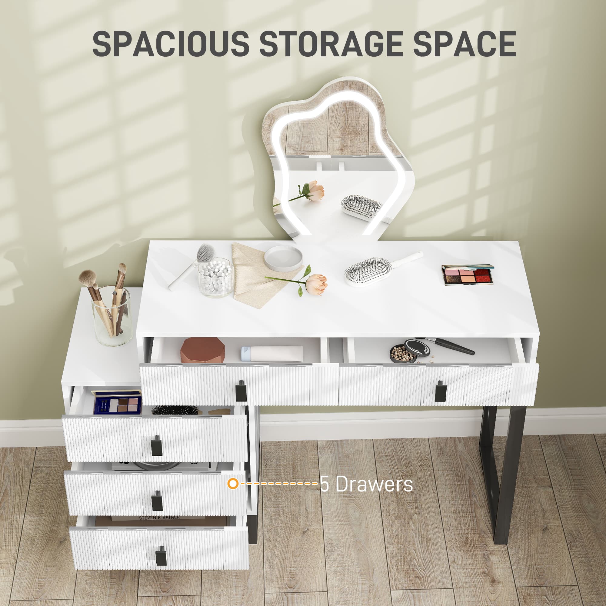Transform Your Routine with This White LED Dressing Table - image 3
