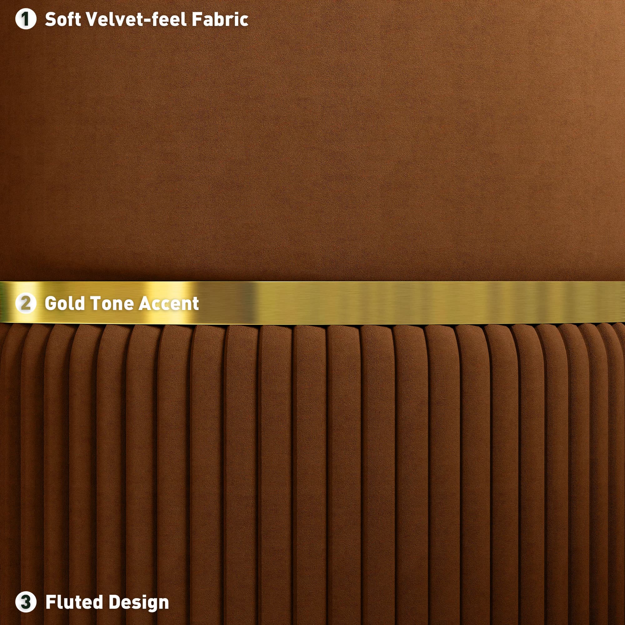 Round Brown Velvet Storage Ottoman with Lift-Off Lid - image 8