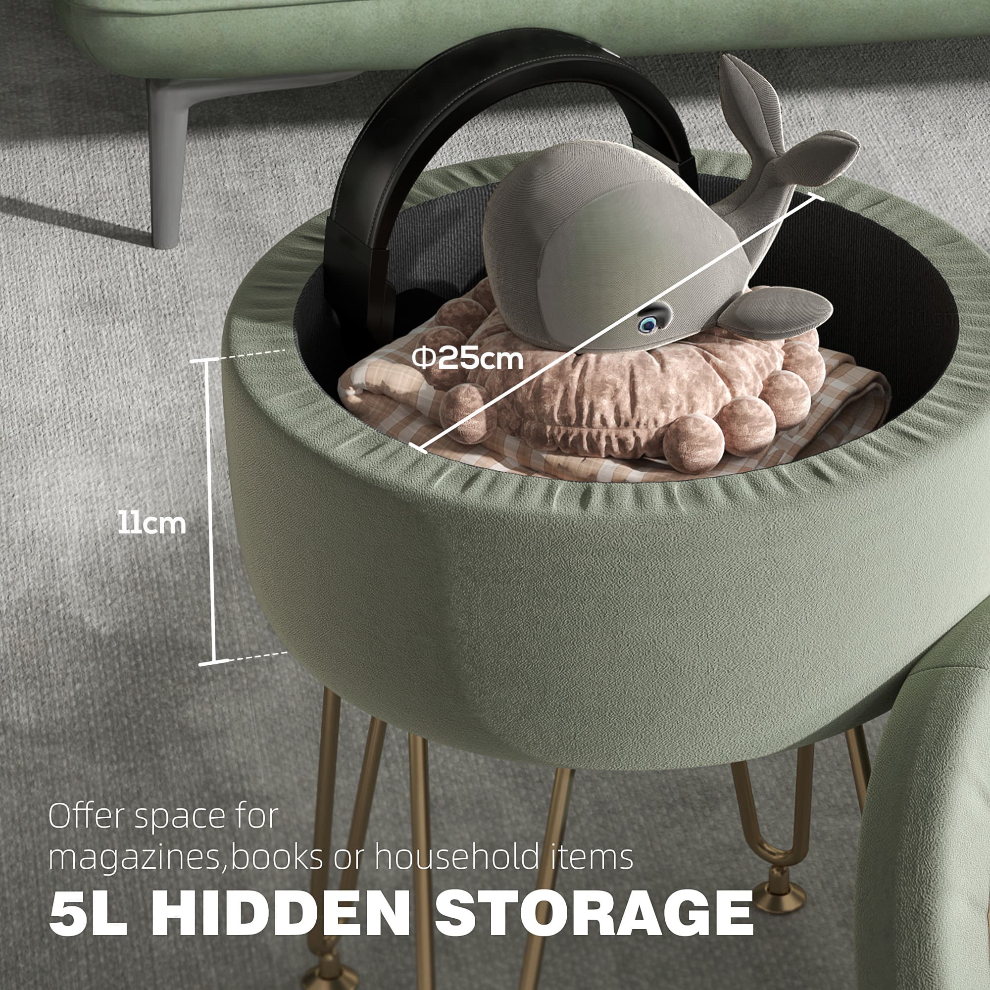 A compact storage ottoman that doubles as footstool or seat - image 2