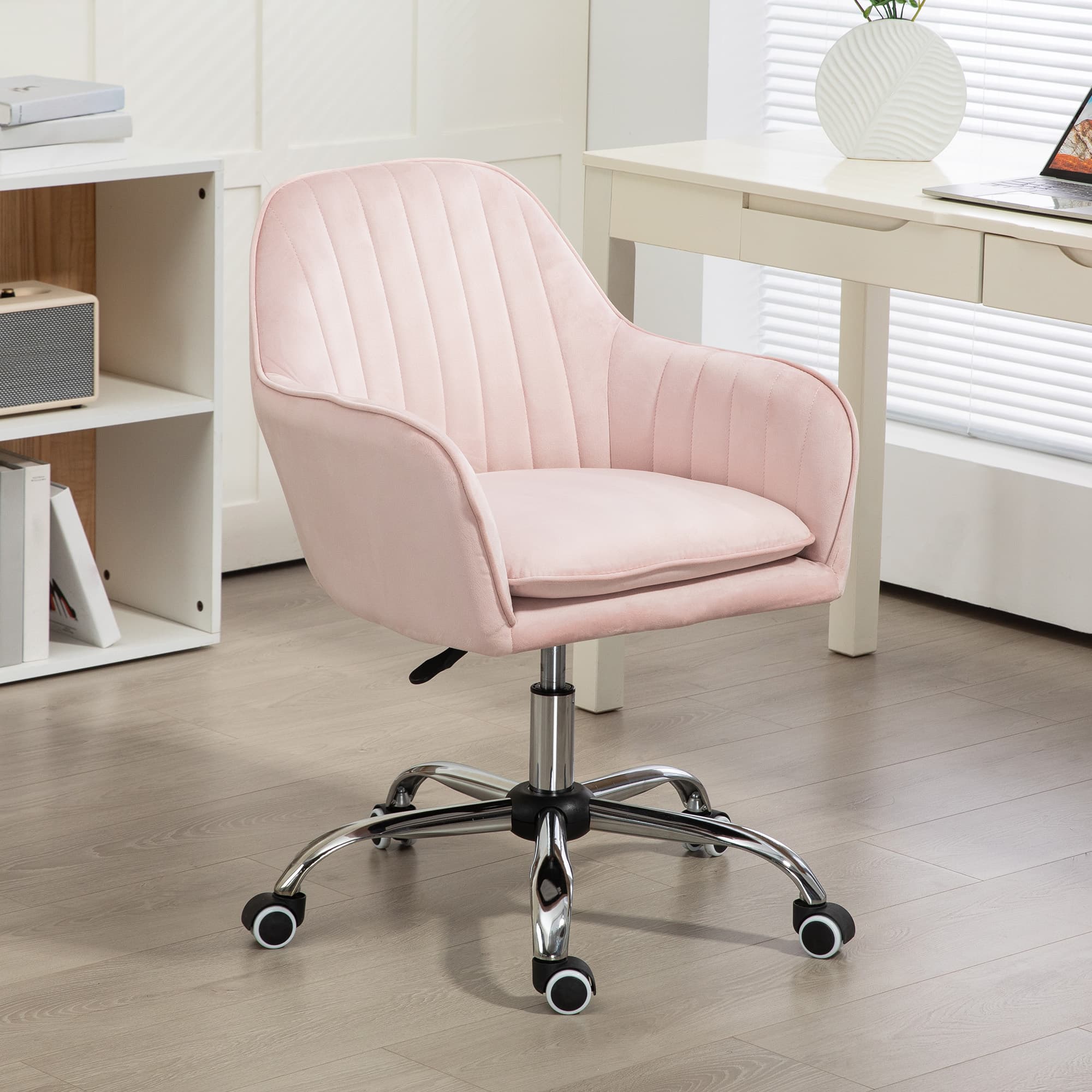 Transform Your Workspace with this Pink Velvet Tub Chair - image 3