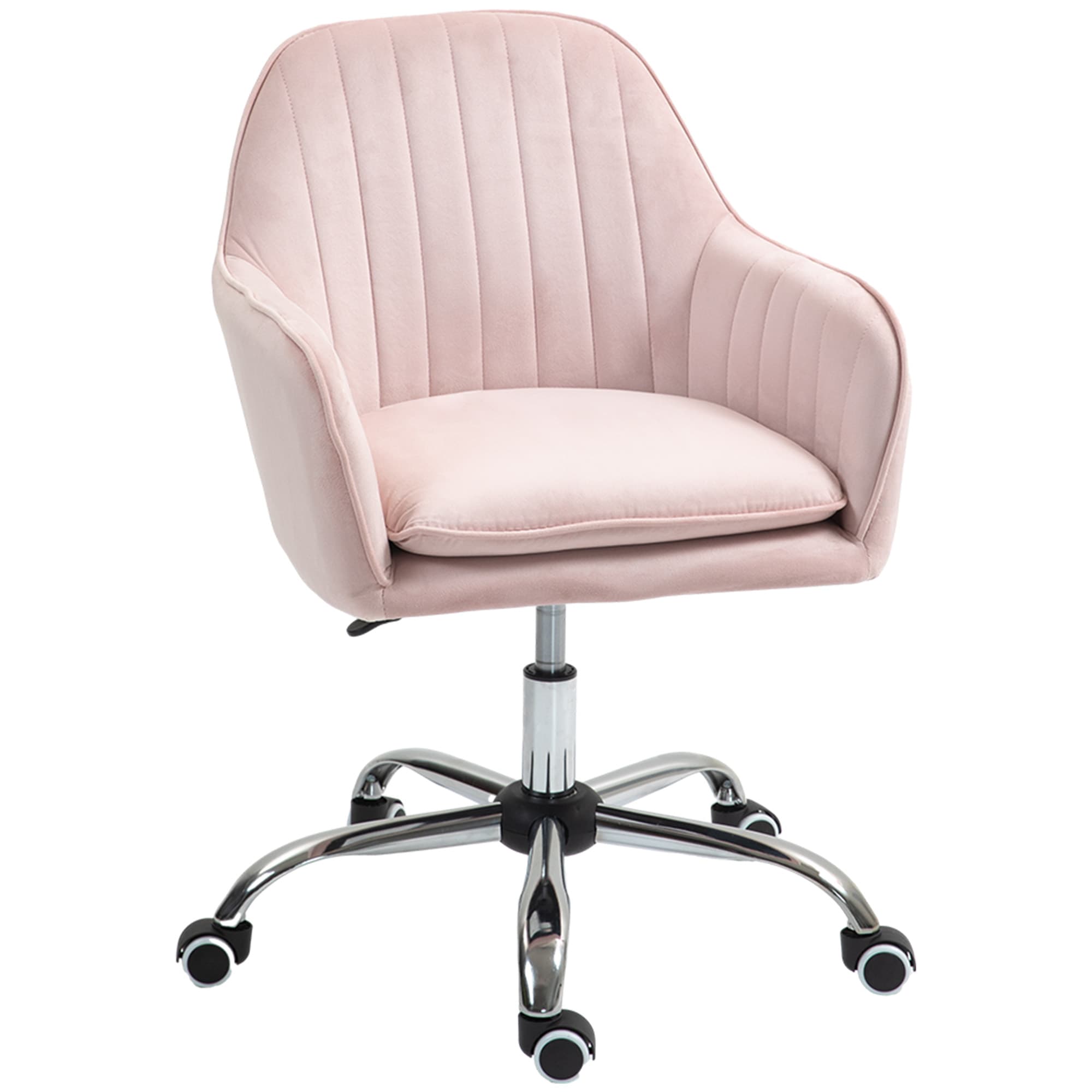 Transform Your Workspace with this Pink Velvet Tub Chair - Pink