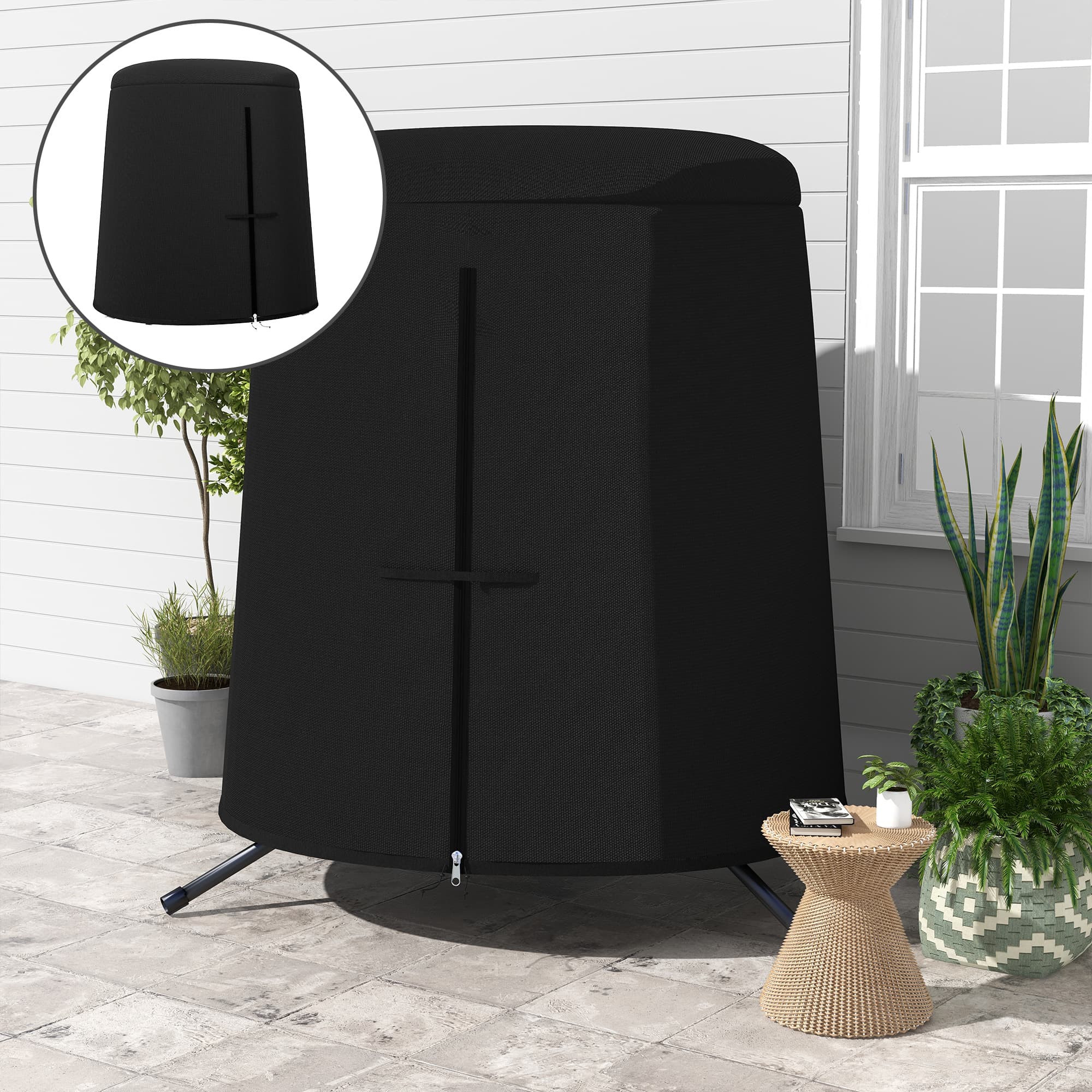 Black Hanging Egg Chair Cover - 196 x 230 cm - image 4