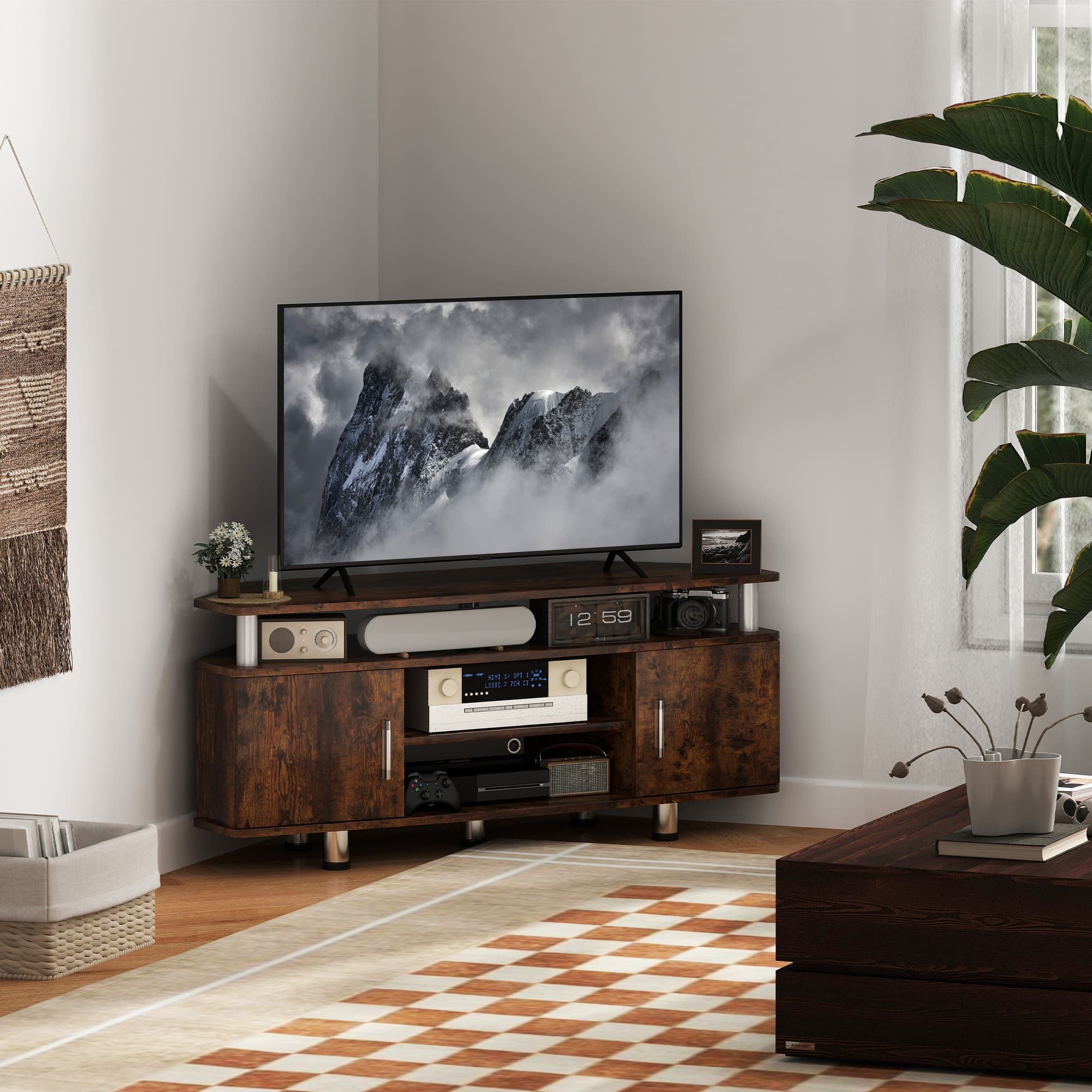 Transform Your Living Room with this Rustic Brown TV Unit - image 4