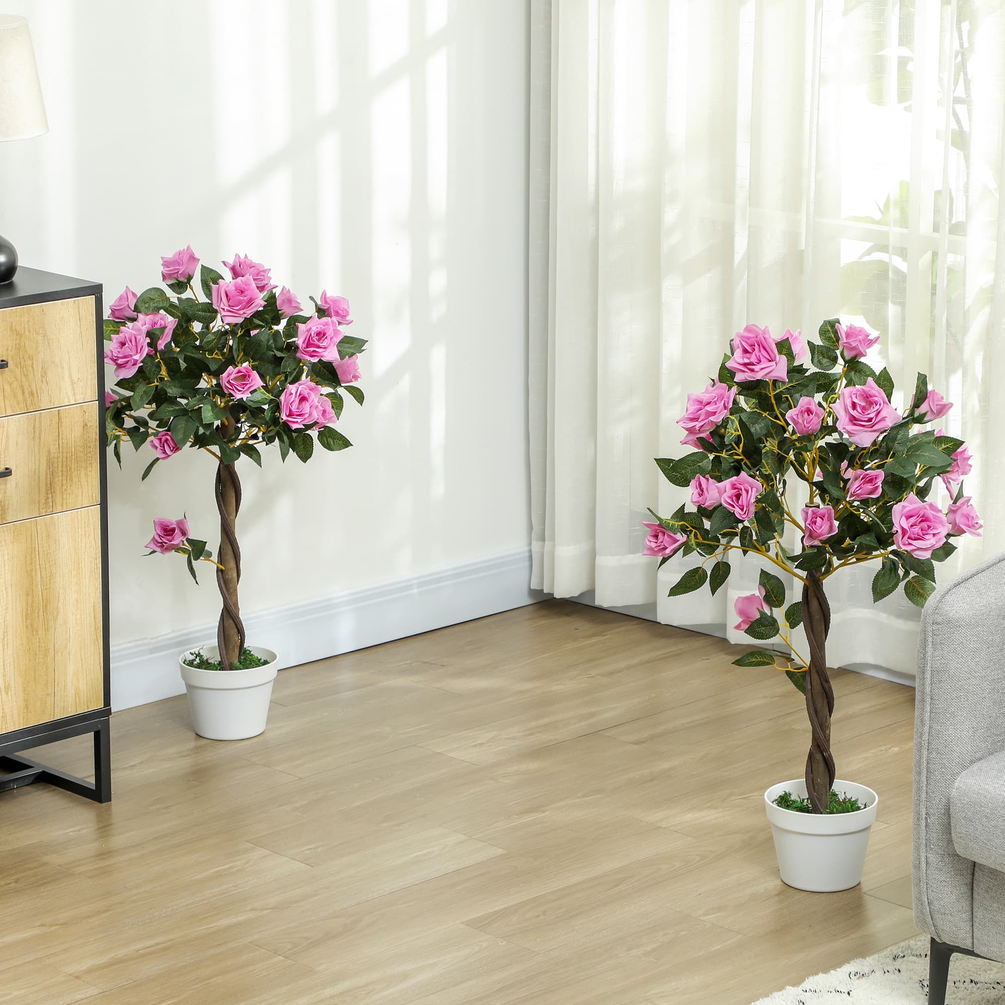 Transform Your Home With Lifelike 90cm Purple Rose Plants - image 1