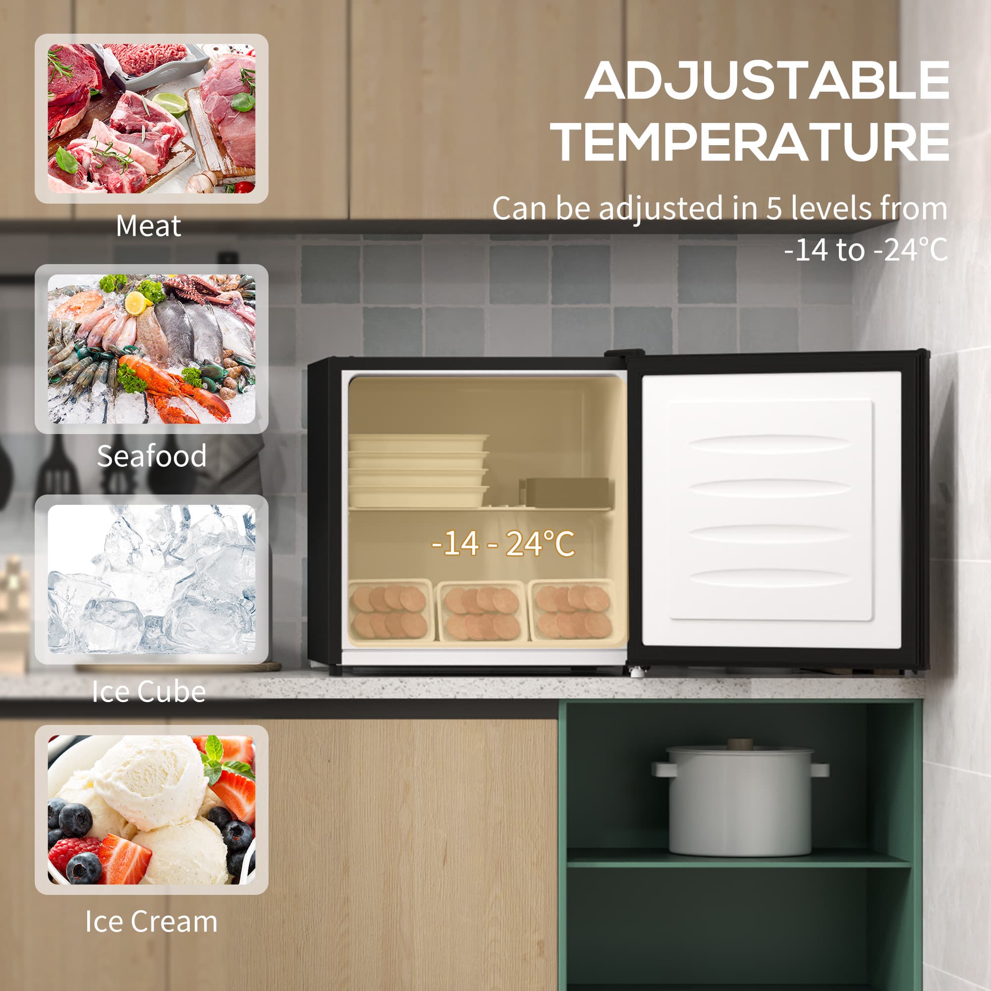 Compact 35L mini freezer with adjustable temperature control - image 7