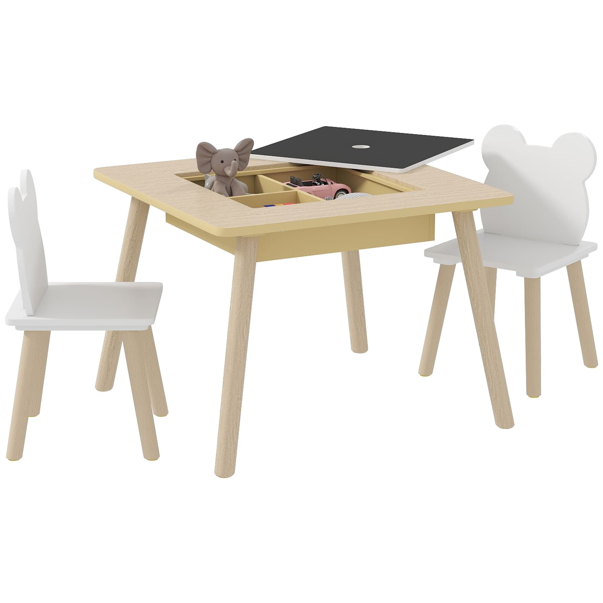 Transform Playtime with this 3-Piece Kids Activity Set - Natural wood finish