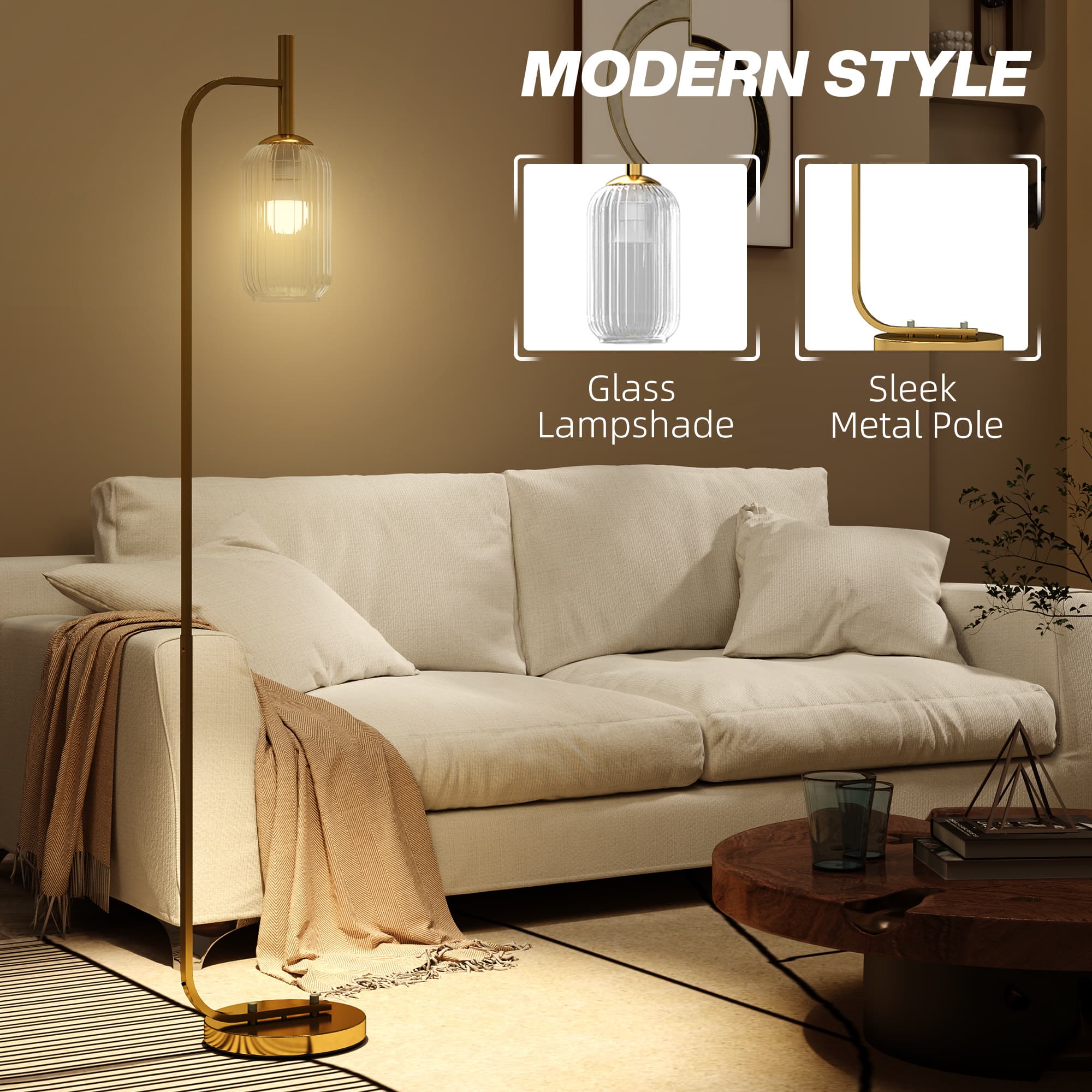 Transform Your Space with this Modern Gold Floor Lamp - image 3