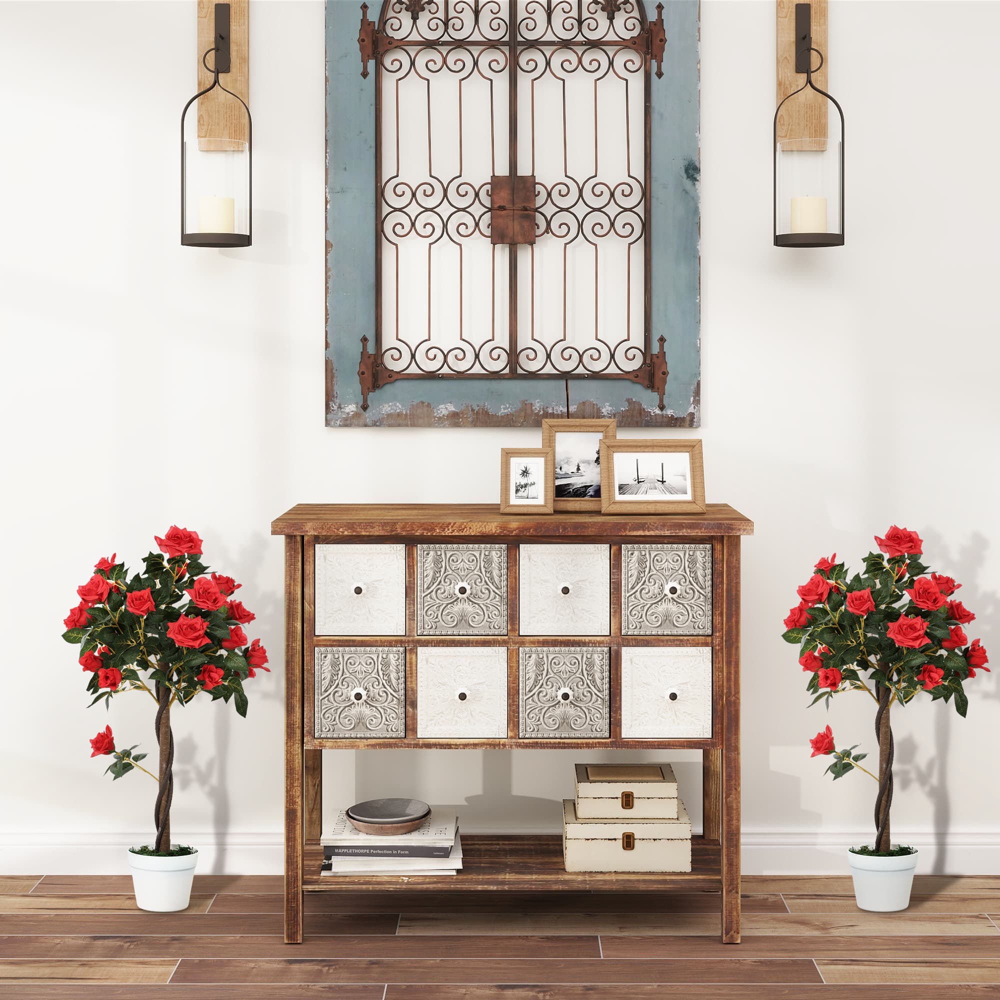 Transform Your Space with 90cm Artificial Red Rose Plants - image 1