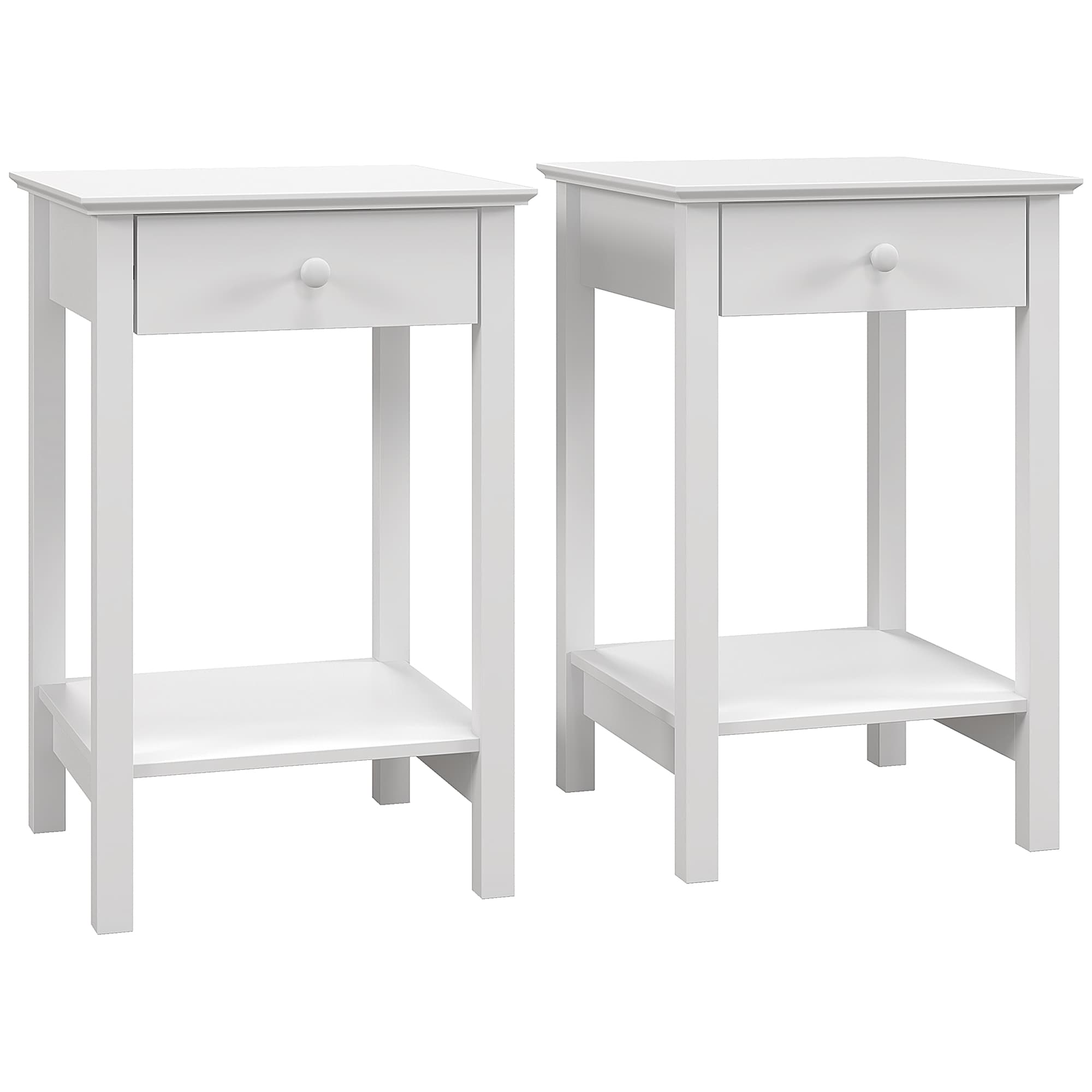 Transform Your Bedroom with these White Bedside Tables - White