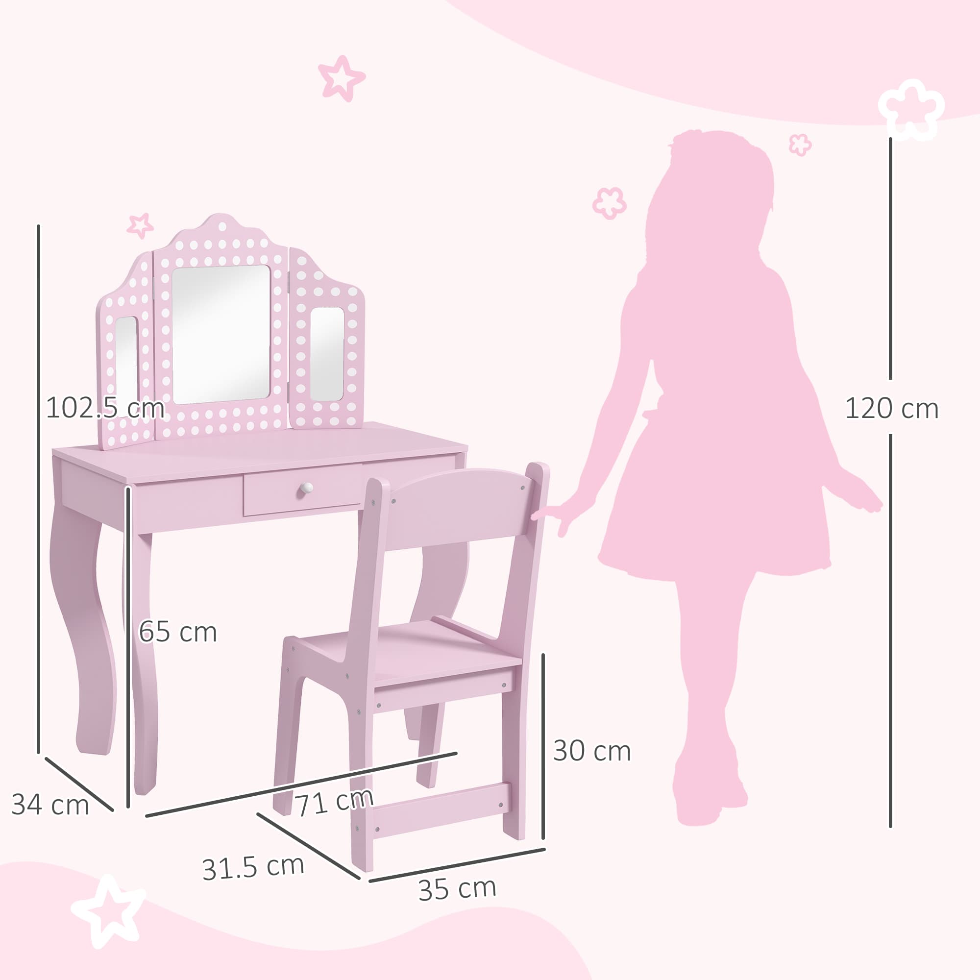 Transform Their Playroom with this Pink Kids Dressing Table - image 1