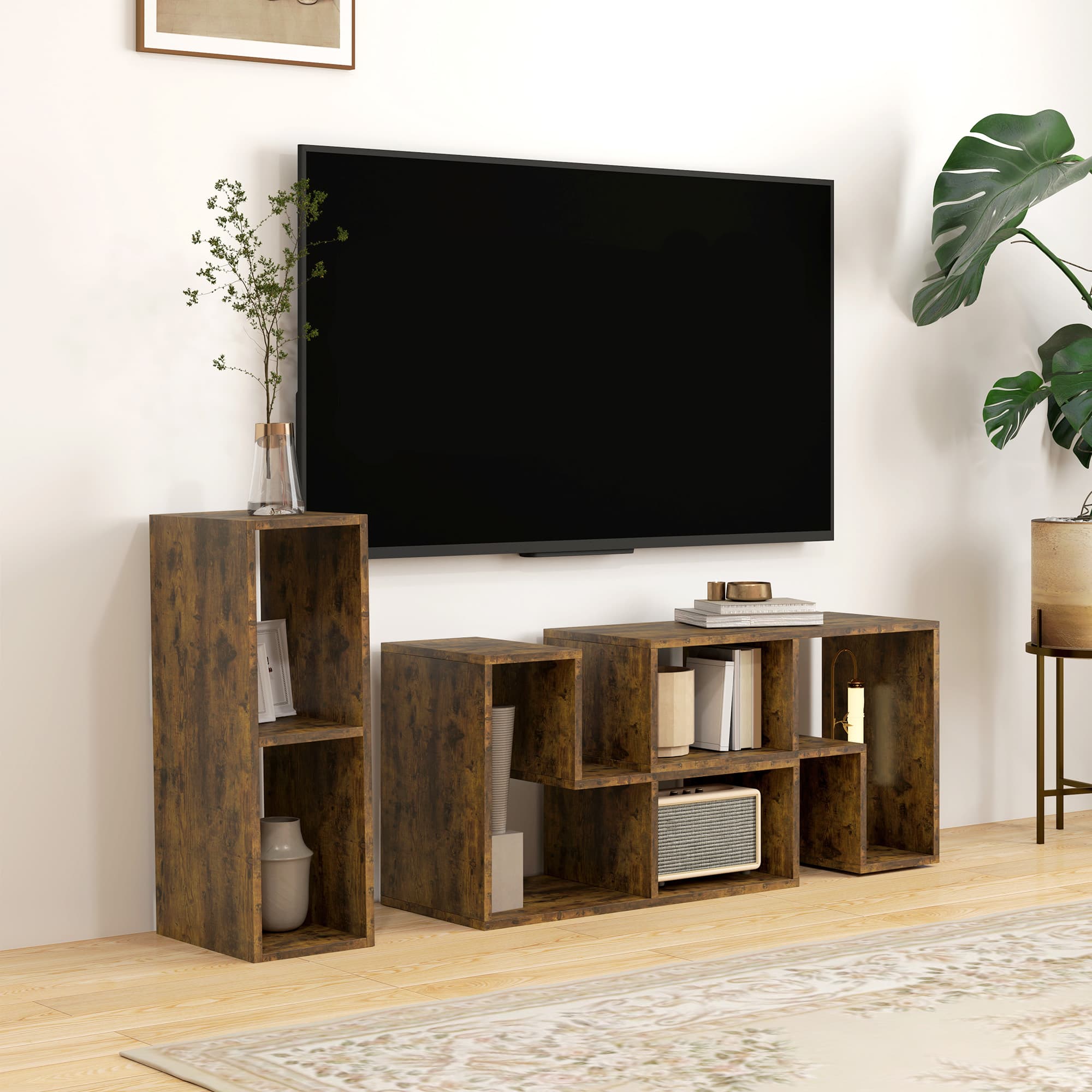 Customise Your Space with the Modular Rustic Brown TV Stand - image 2