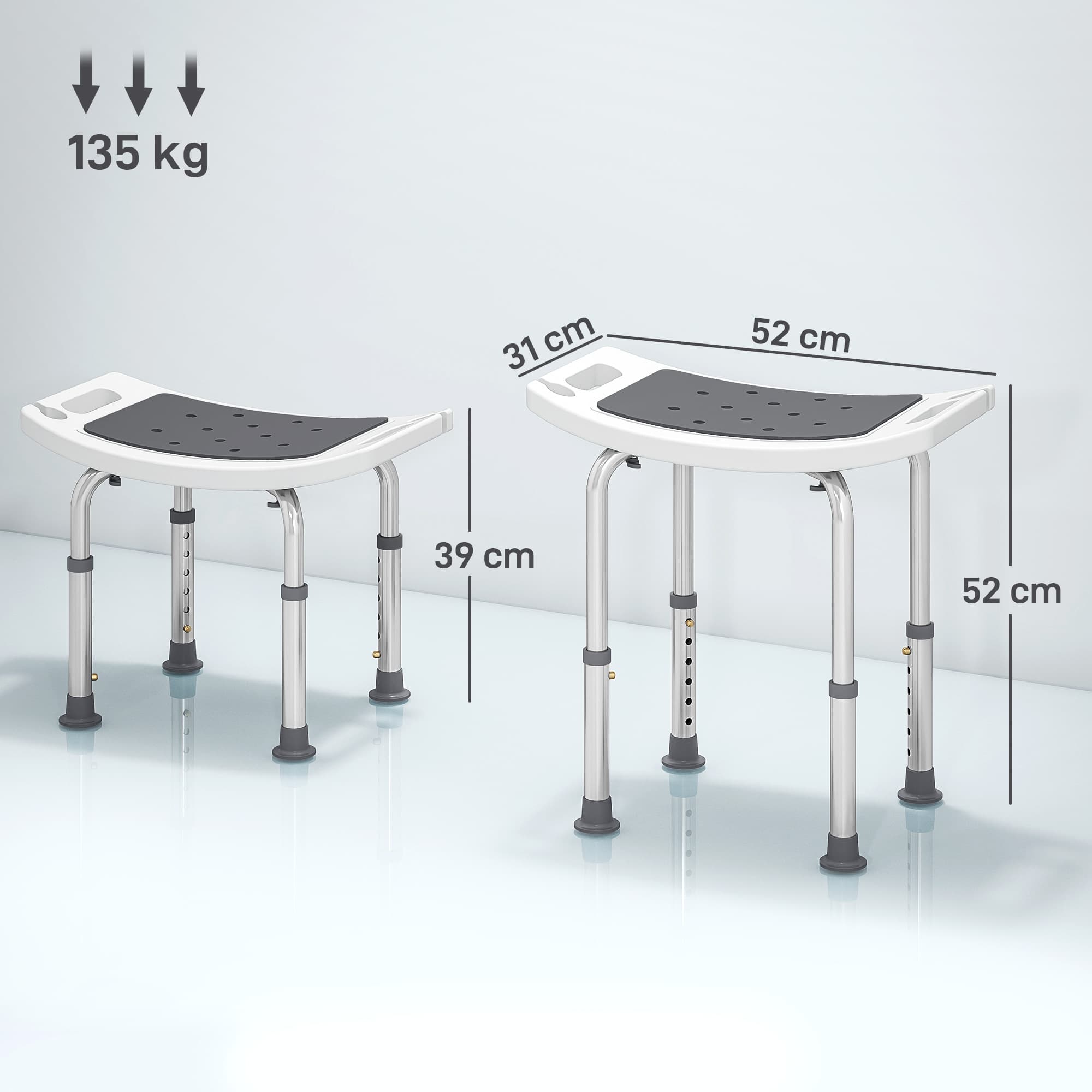 Adjustable Aluminium Shower Chair for Safe, Comfortable Bathing - image 5