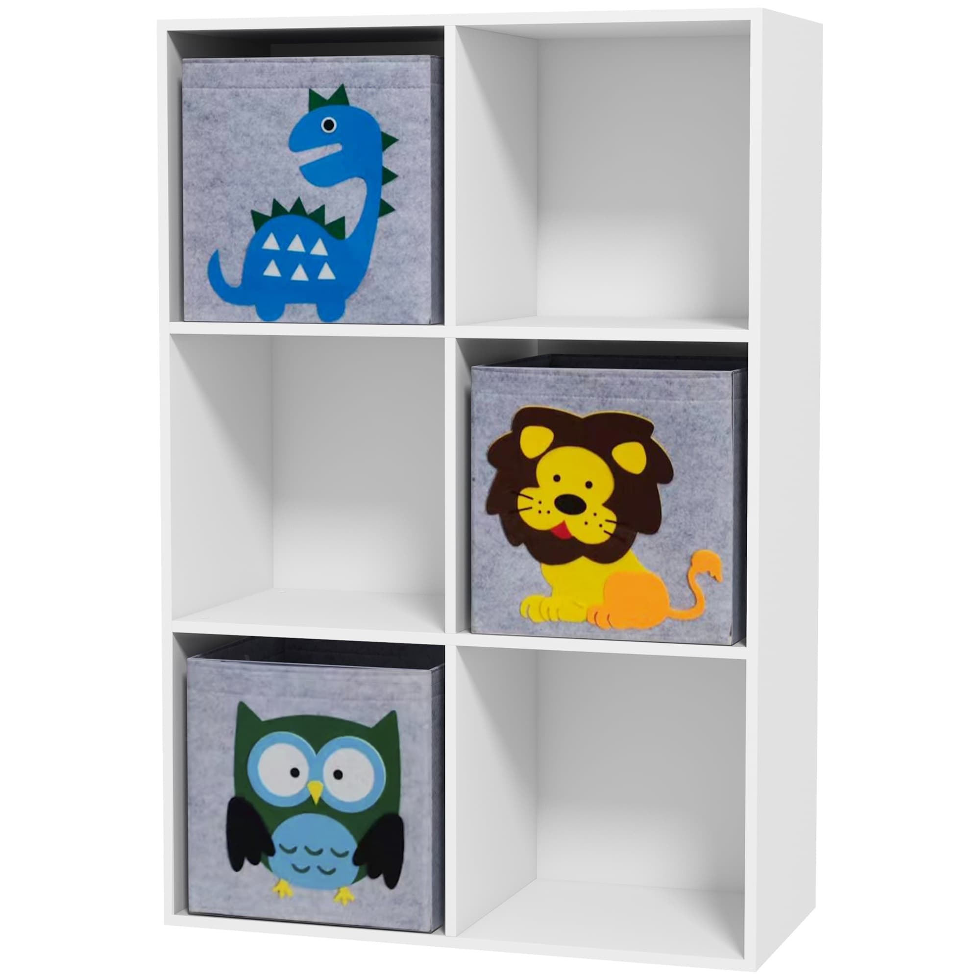 White Kids Storage Cabinet with Three Fabric Drawers - image 6