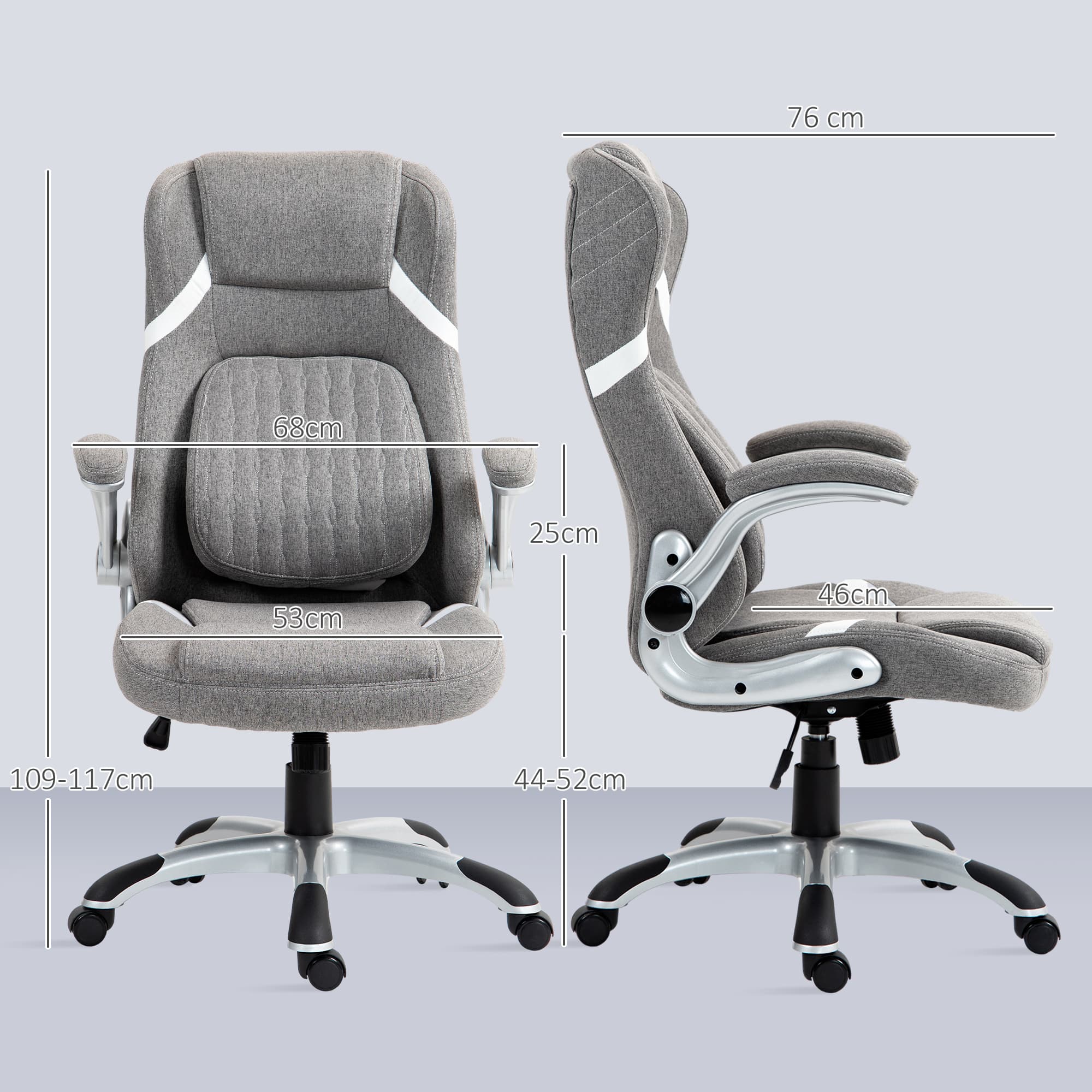 Transform Your Workspace with the Vinsetto Linen-Look Chair - image 5
