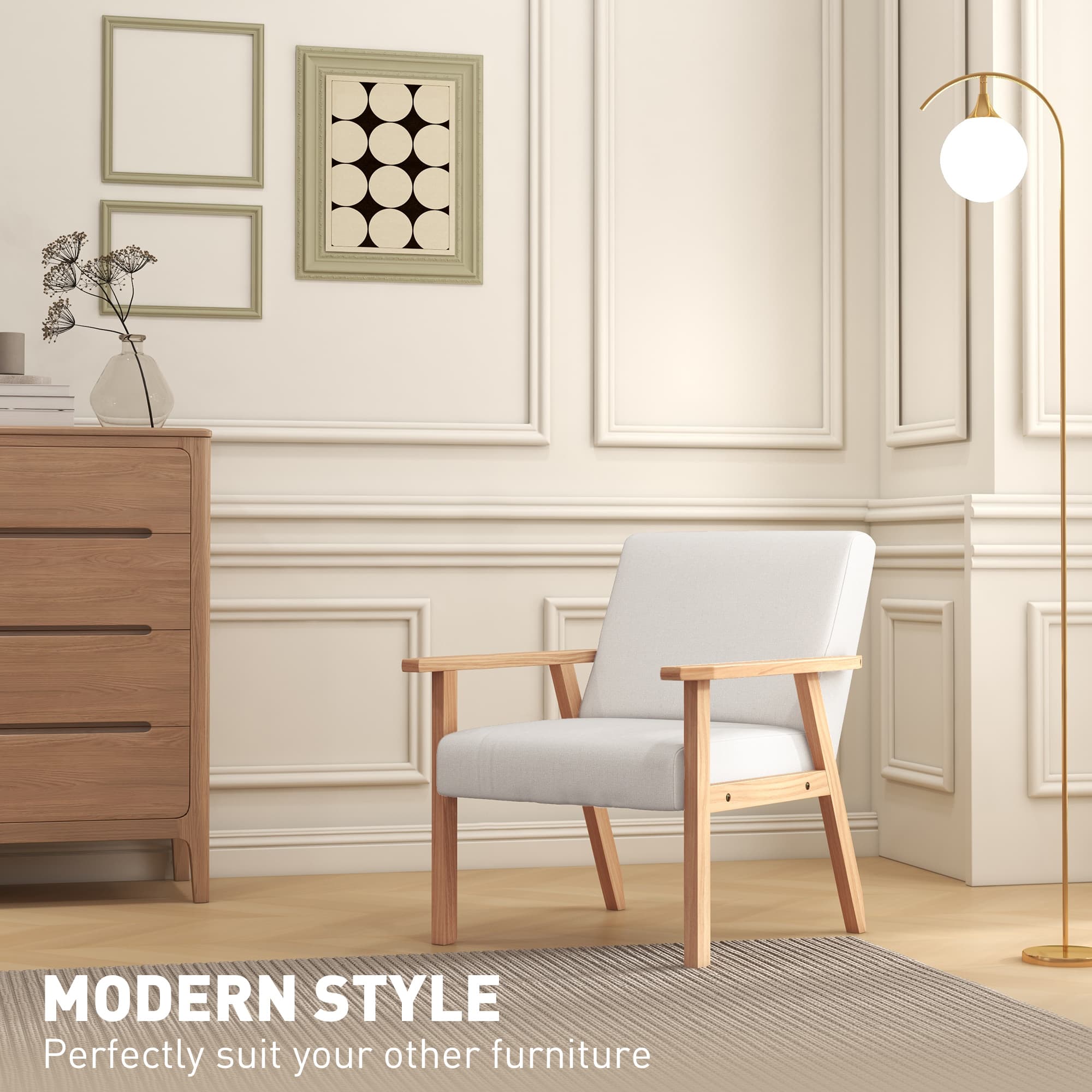 Transform Your Space with this Cream Linen Accent Chair - image 1