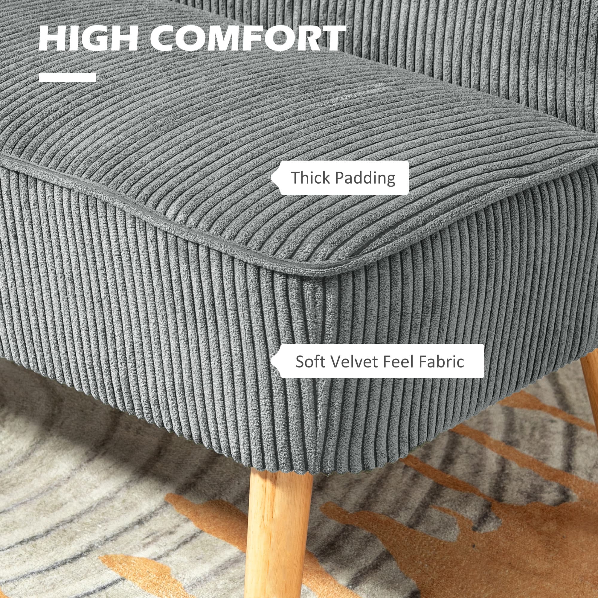 Transform Your Space with this Modern Grey Corduroy Sofa - image 3