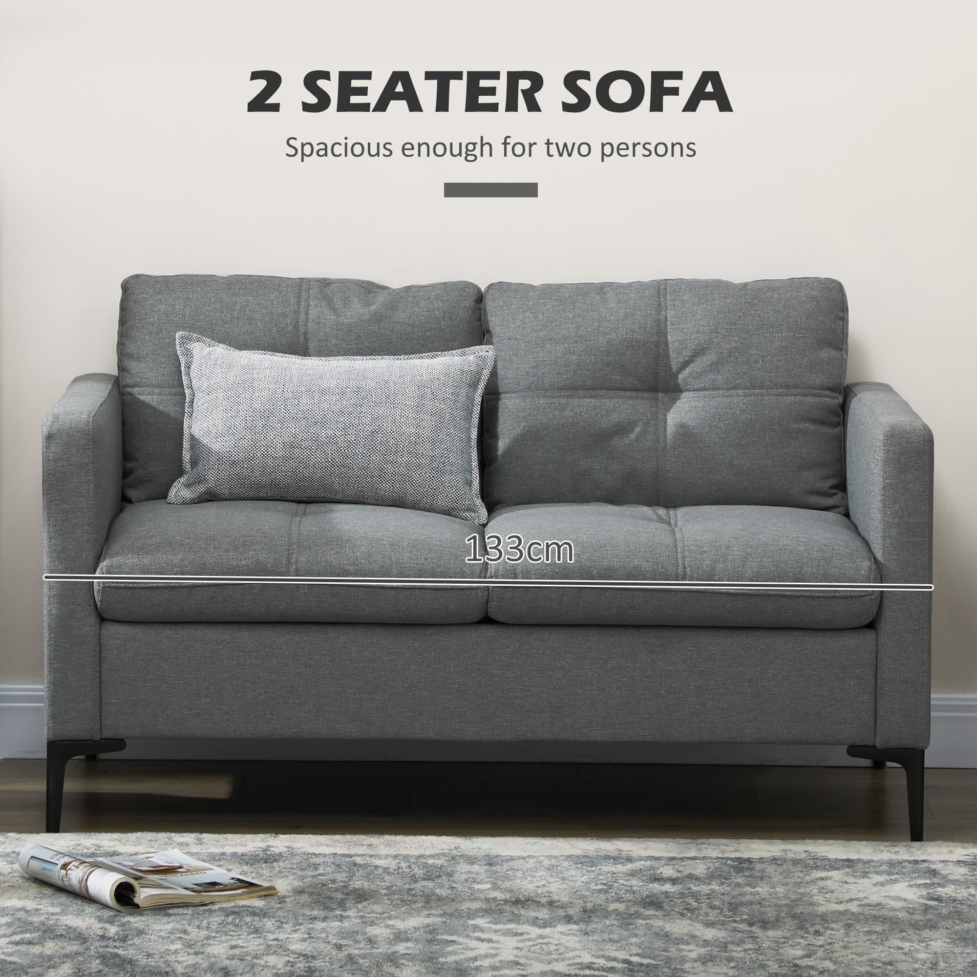 Transform Your Space with this Grey Two-Seater Sofa - image 5