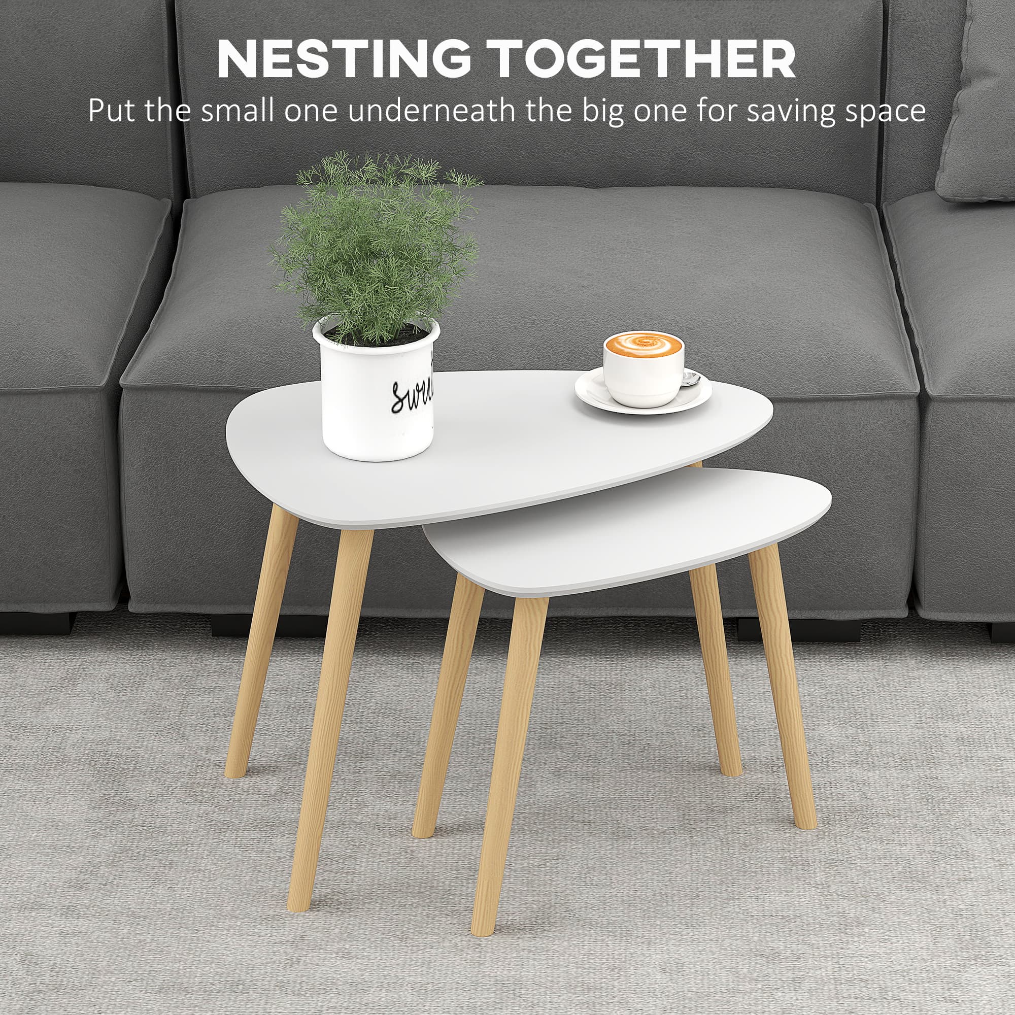 Light grey nesting tables for flexible living - image 6