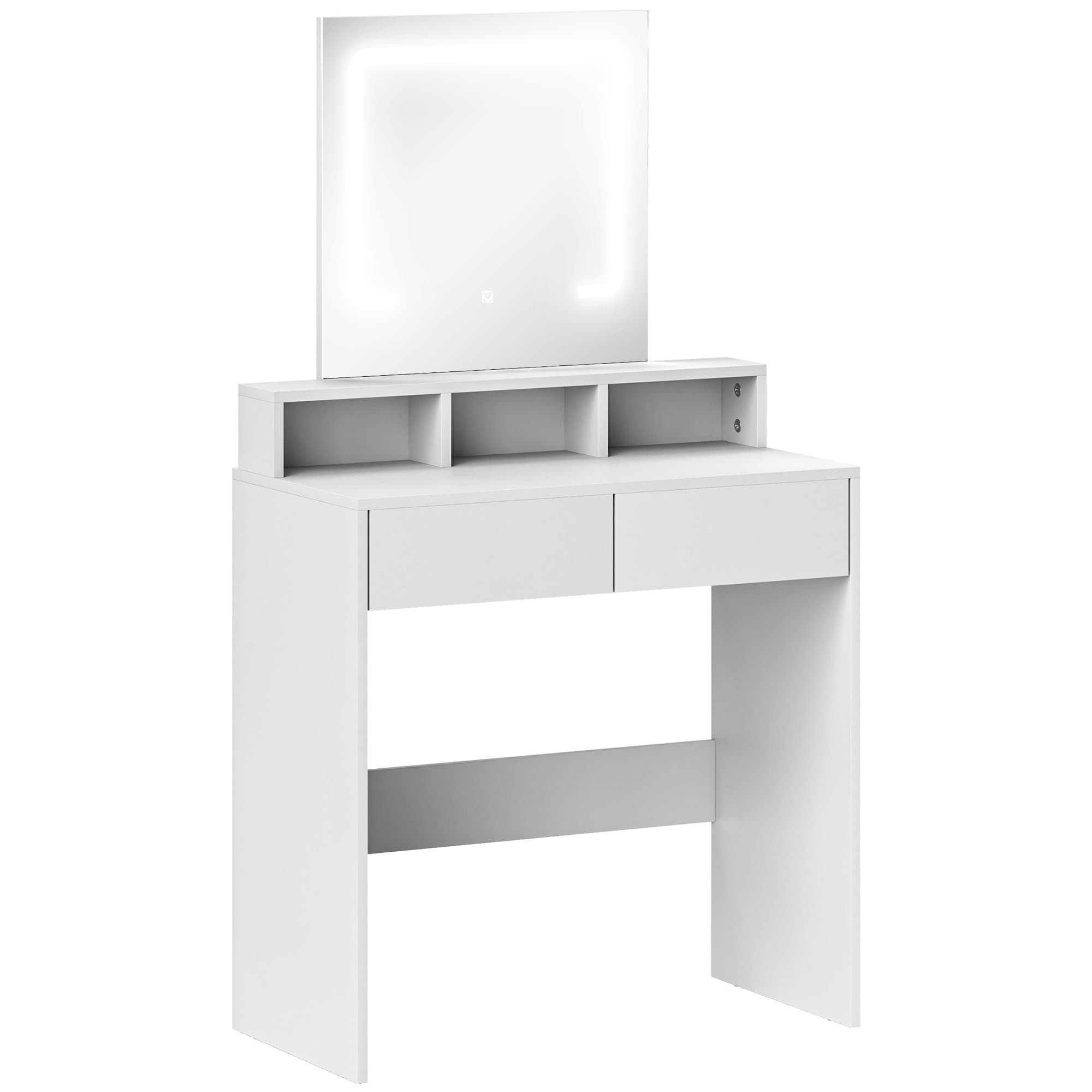 Transform Your Routine with this White LED Dressing Table - White