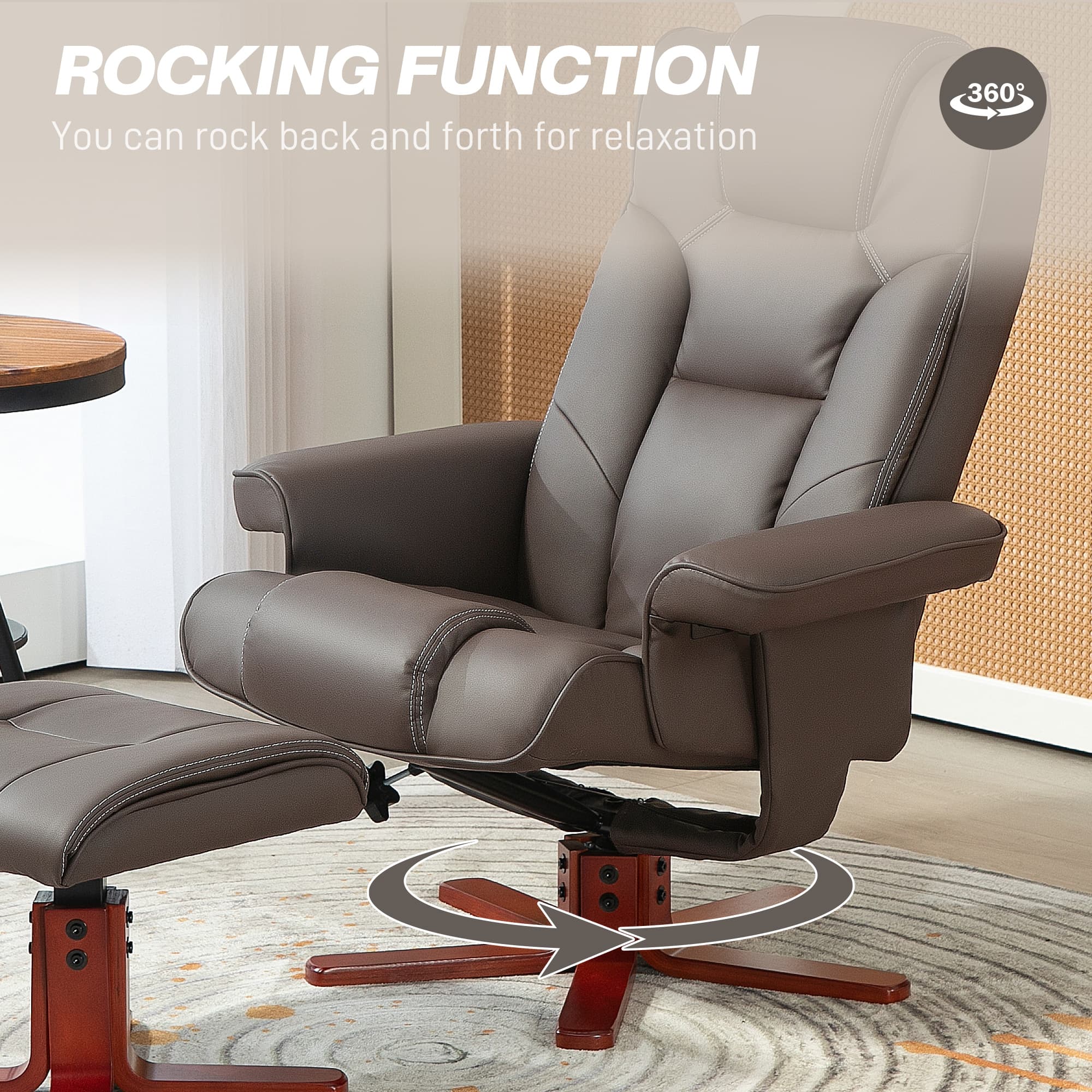 Transform Your Lounge with this Brown Recliner & Footstool - image 4