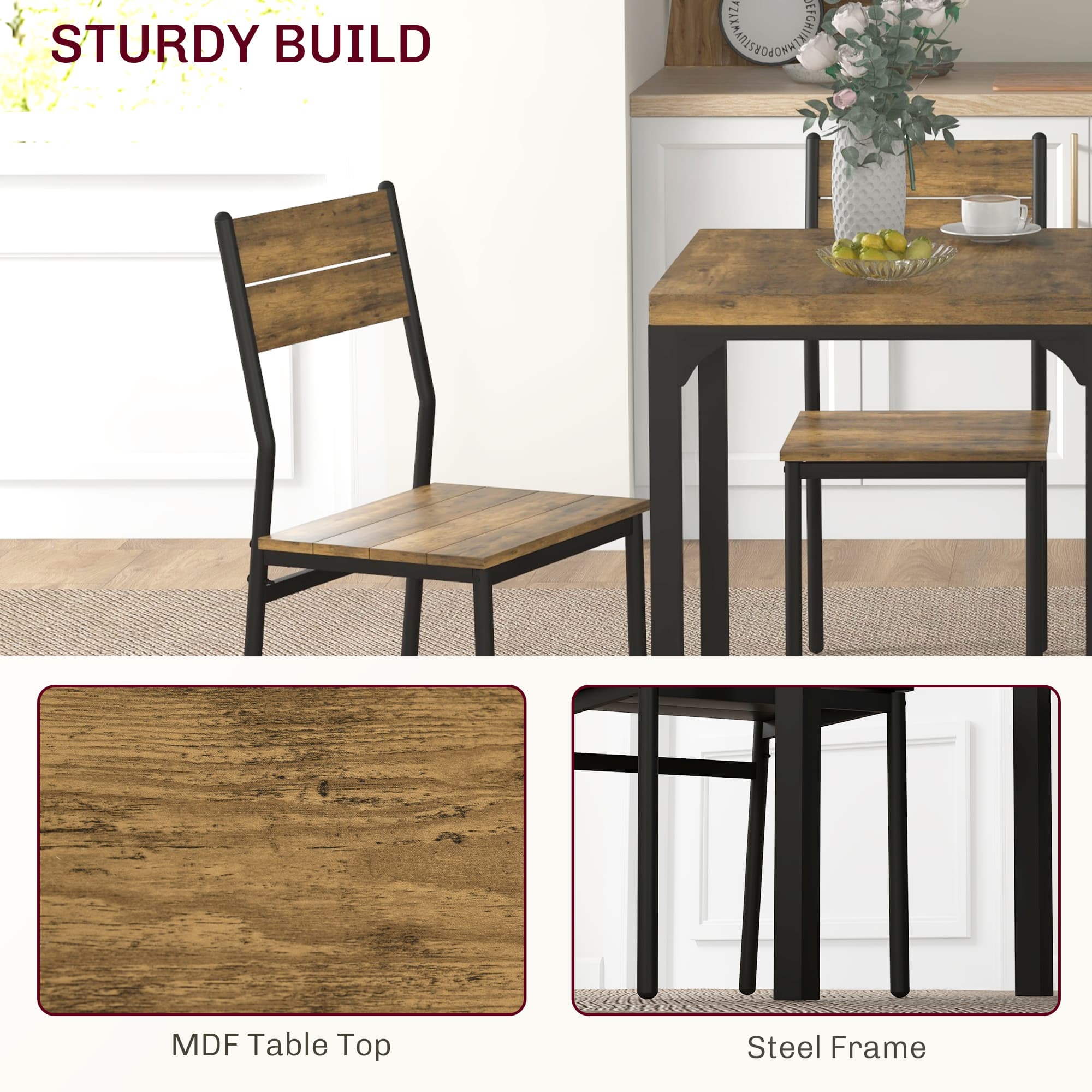 Transform Your Space with this Compact 3-Piece Dining Set - image 2
