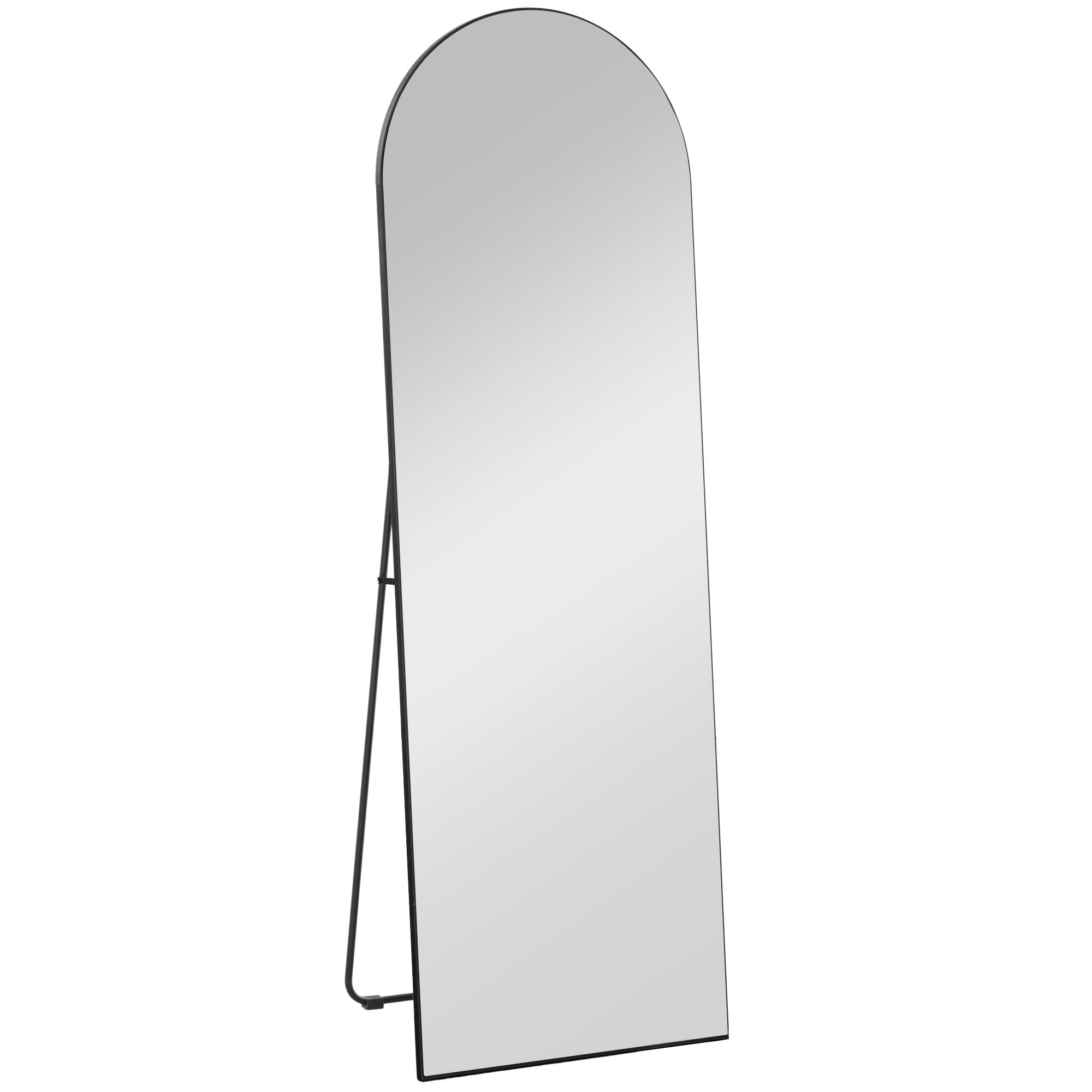 Full Length Arched Mirror in Black – 150cm Floor or Wall Option - Black
