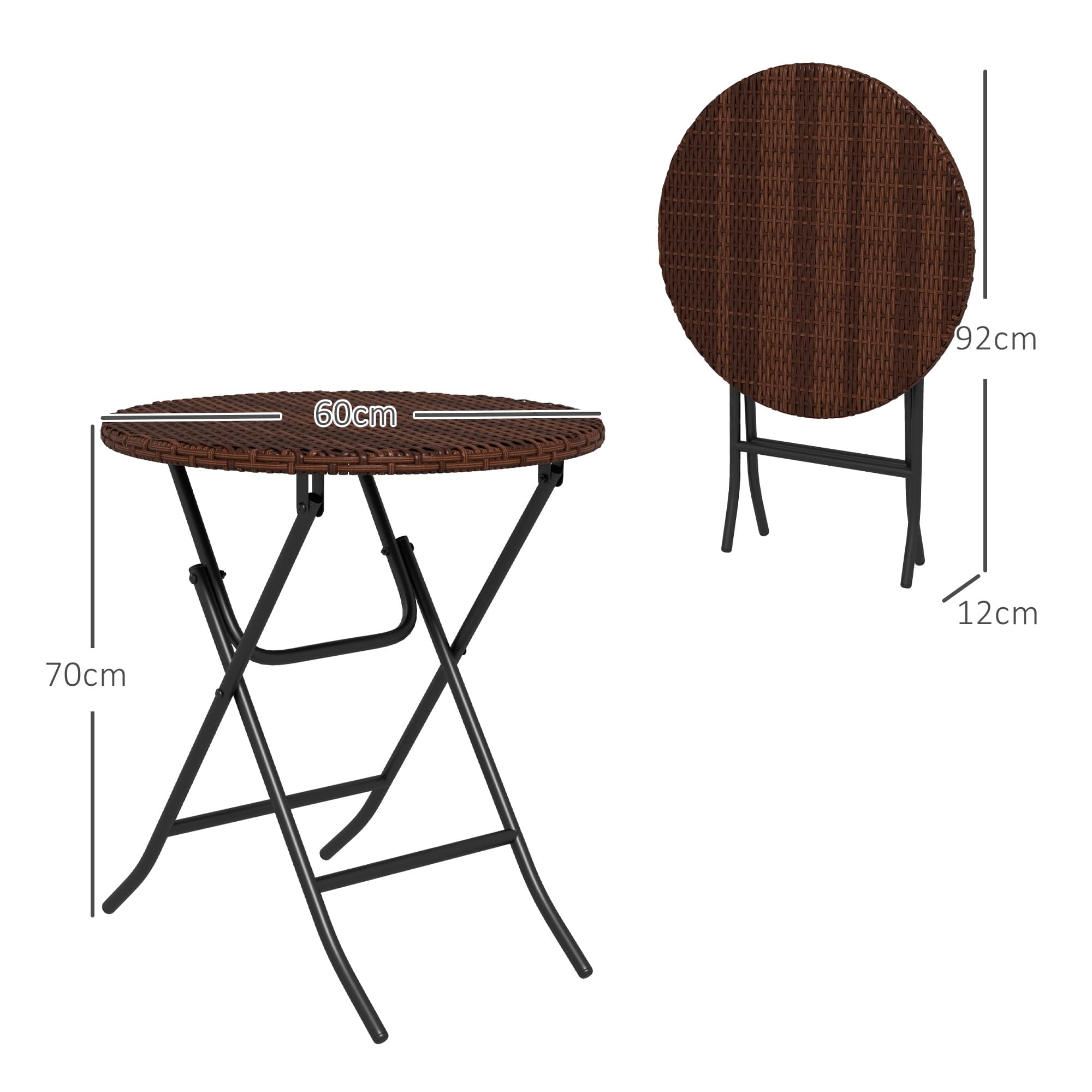 Foldable Rattan Garden Table for Patio Drinks - image 6