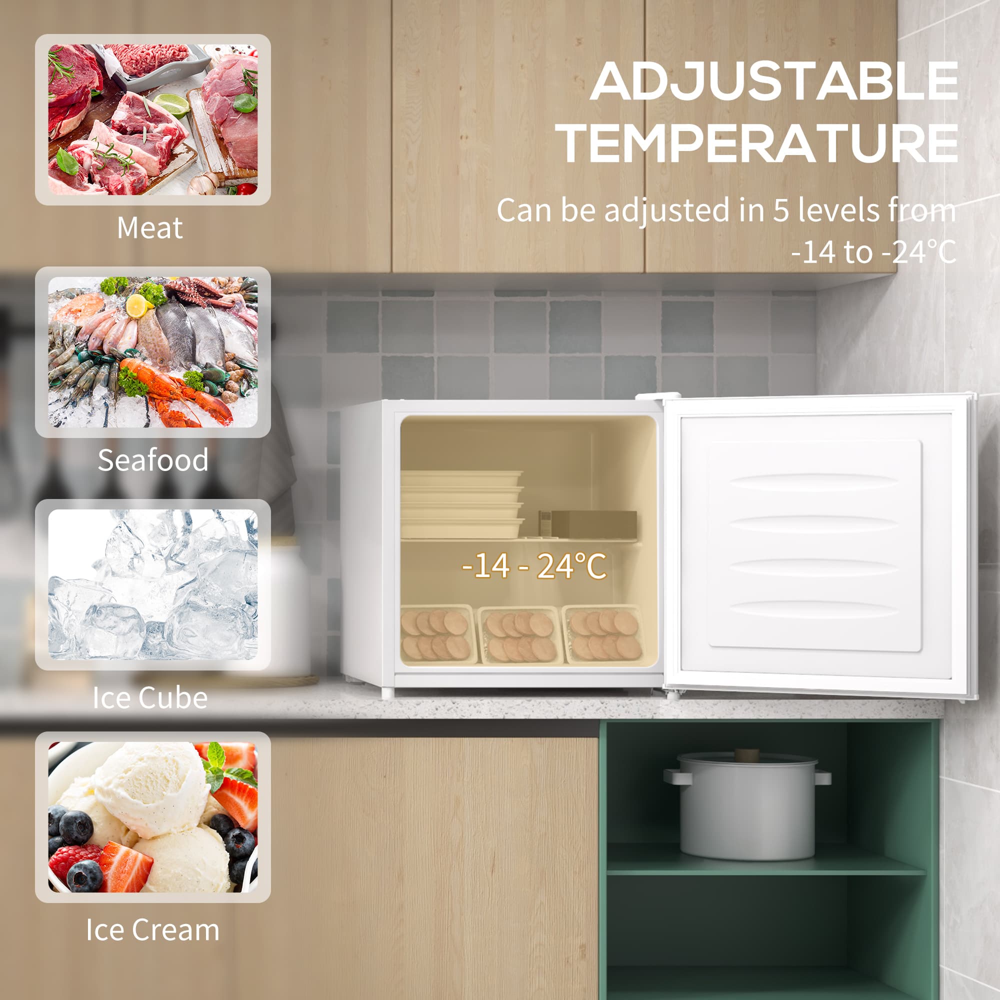 35L White Mini Freezer for Compact Countertop Storage - image 2