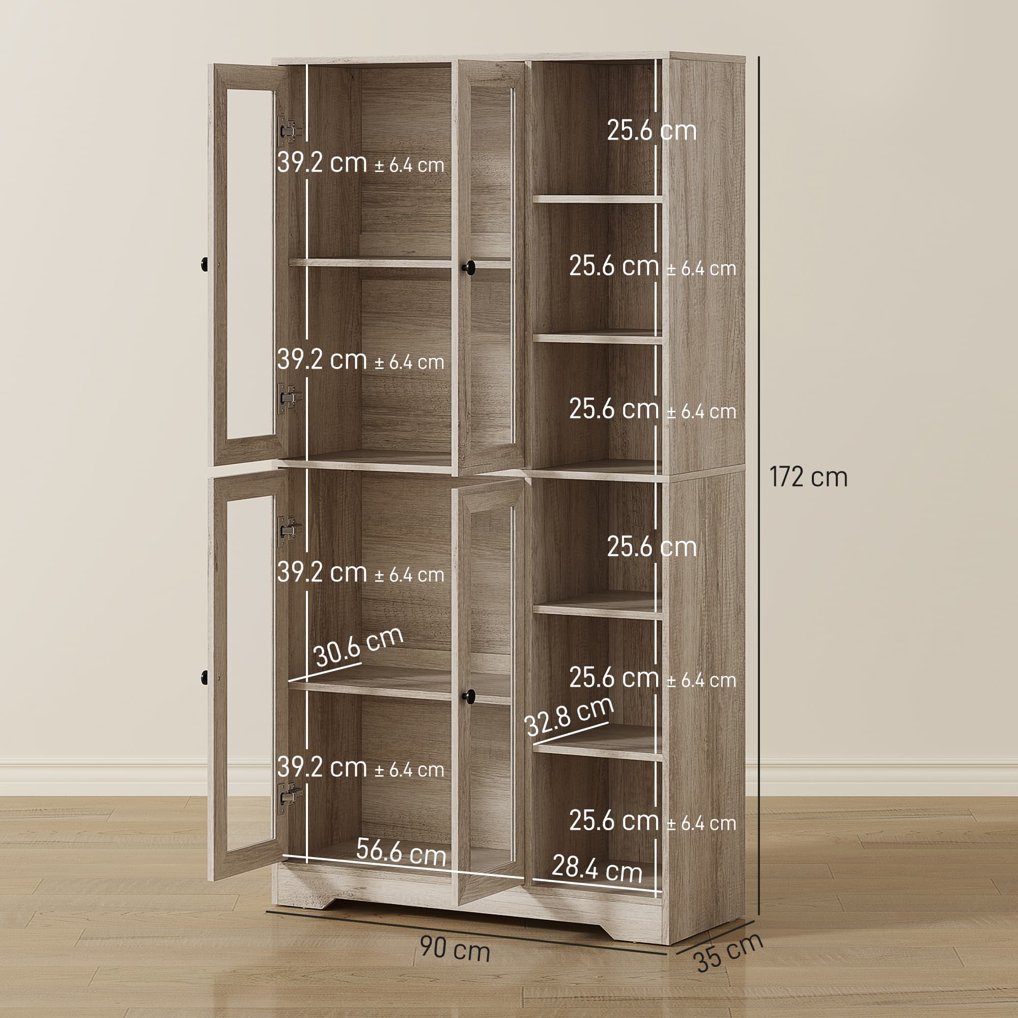 Effortless Organisation: Grey Wood-Effect Kitchen Cabinet - image 4