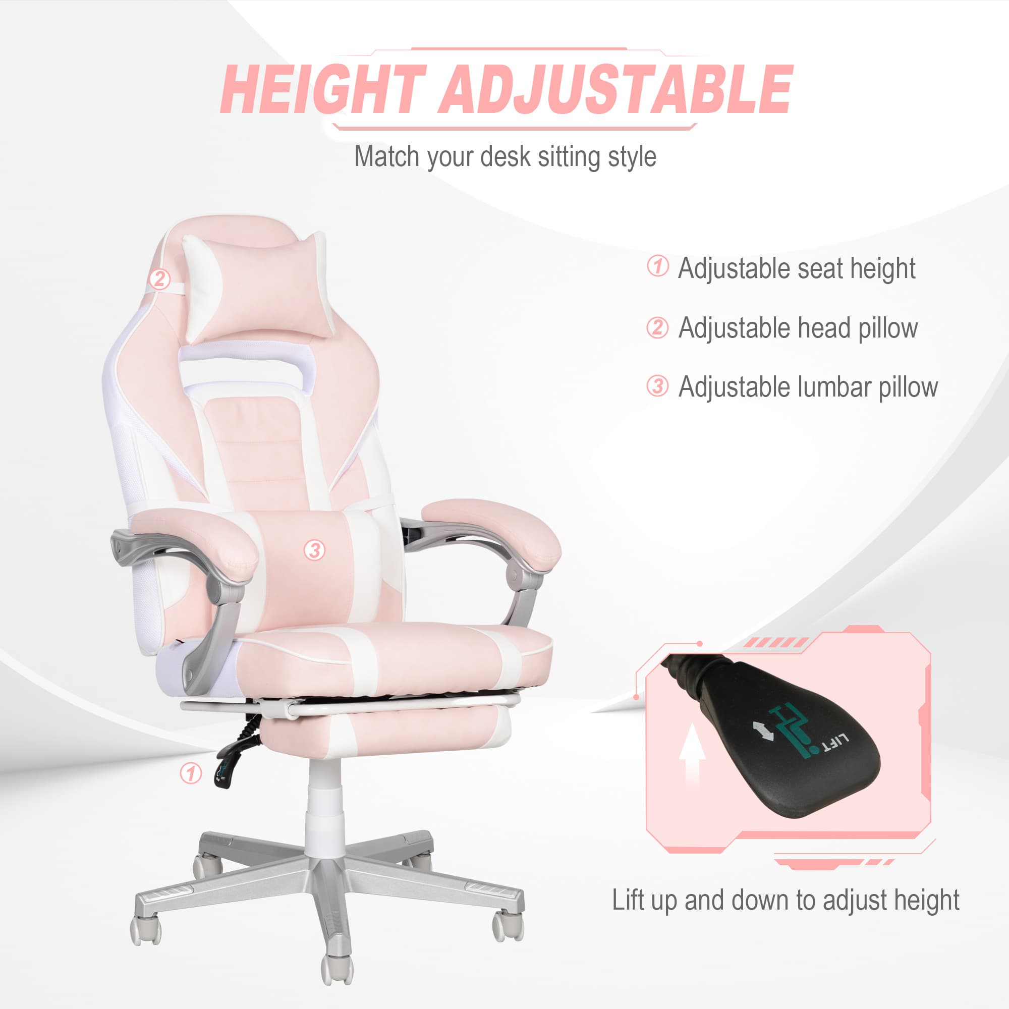 Transform Your Setup with this Pink Reclining Gaming Chair - image 2