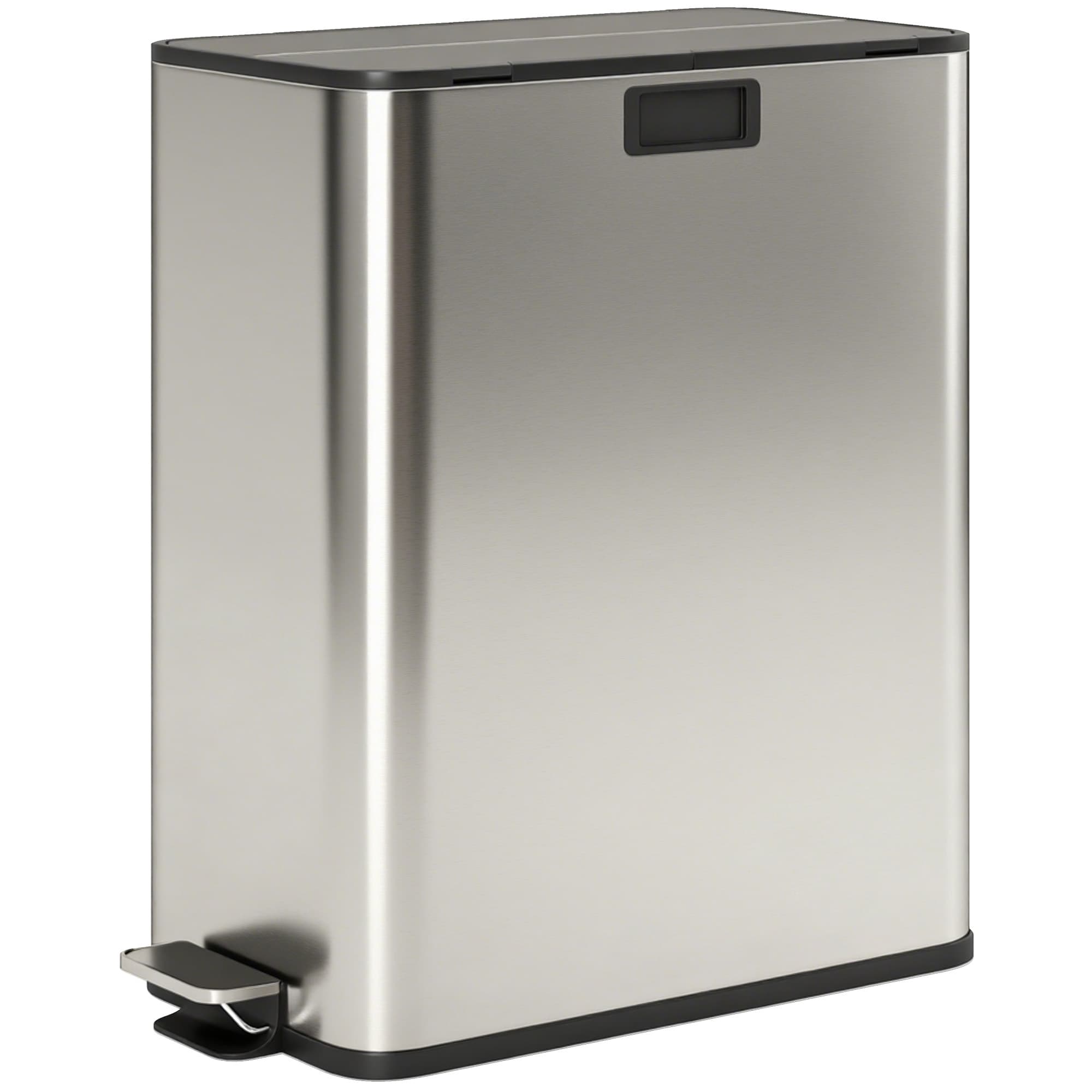Effortless Recycling with the 56L Dual Compartment Kitchen Bin - Silver