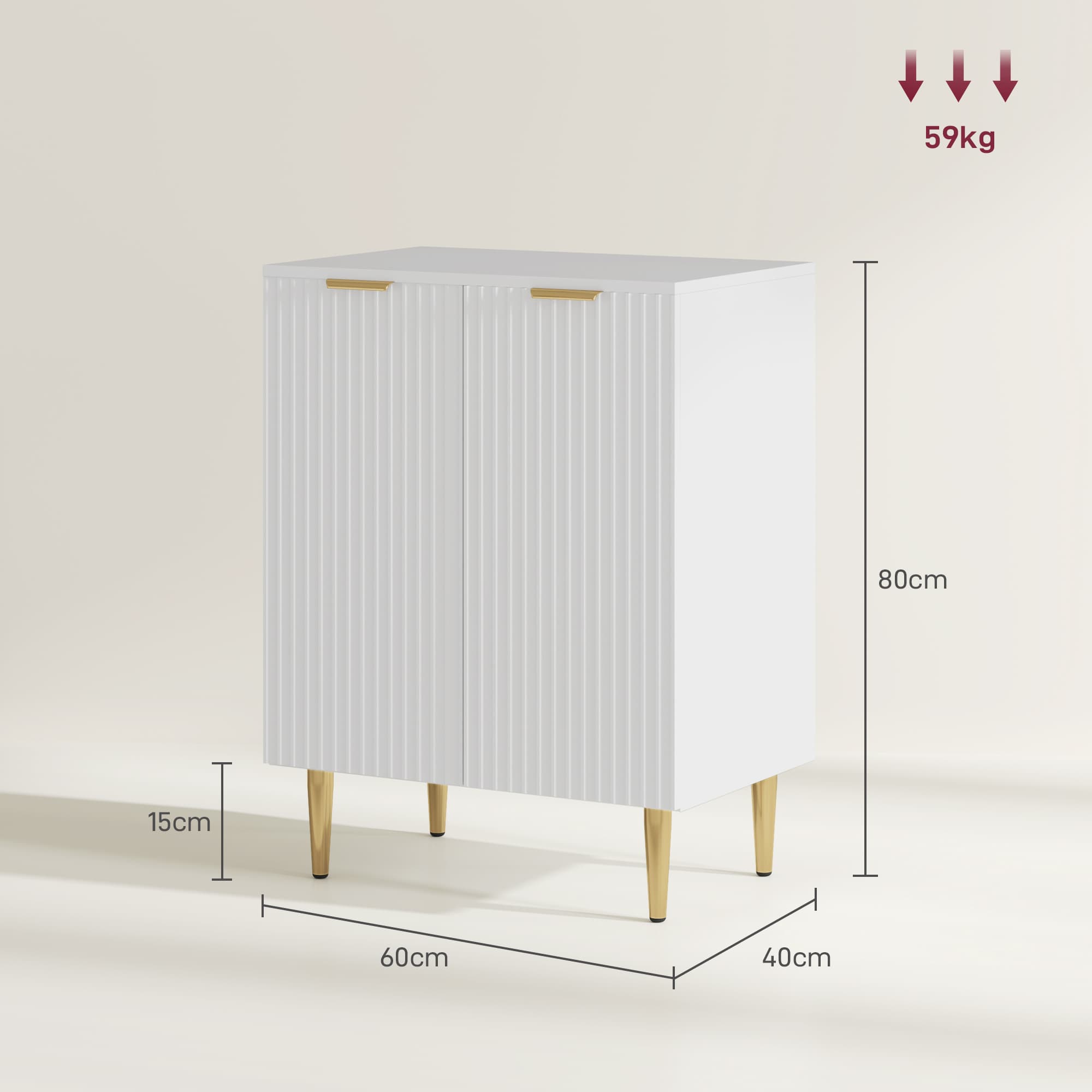 Effortless Organisation: Modern White Adjustable Sideboard - image 3