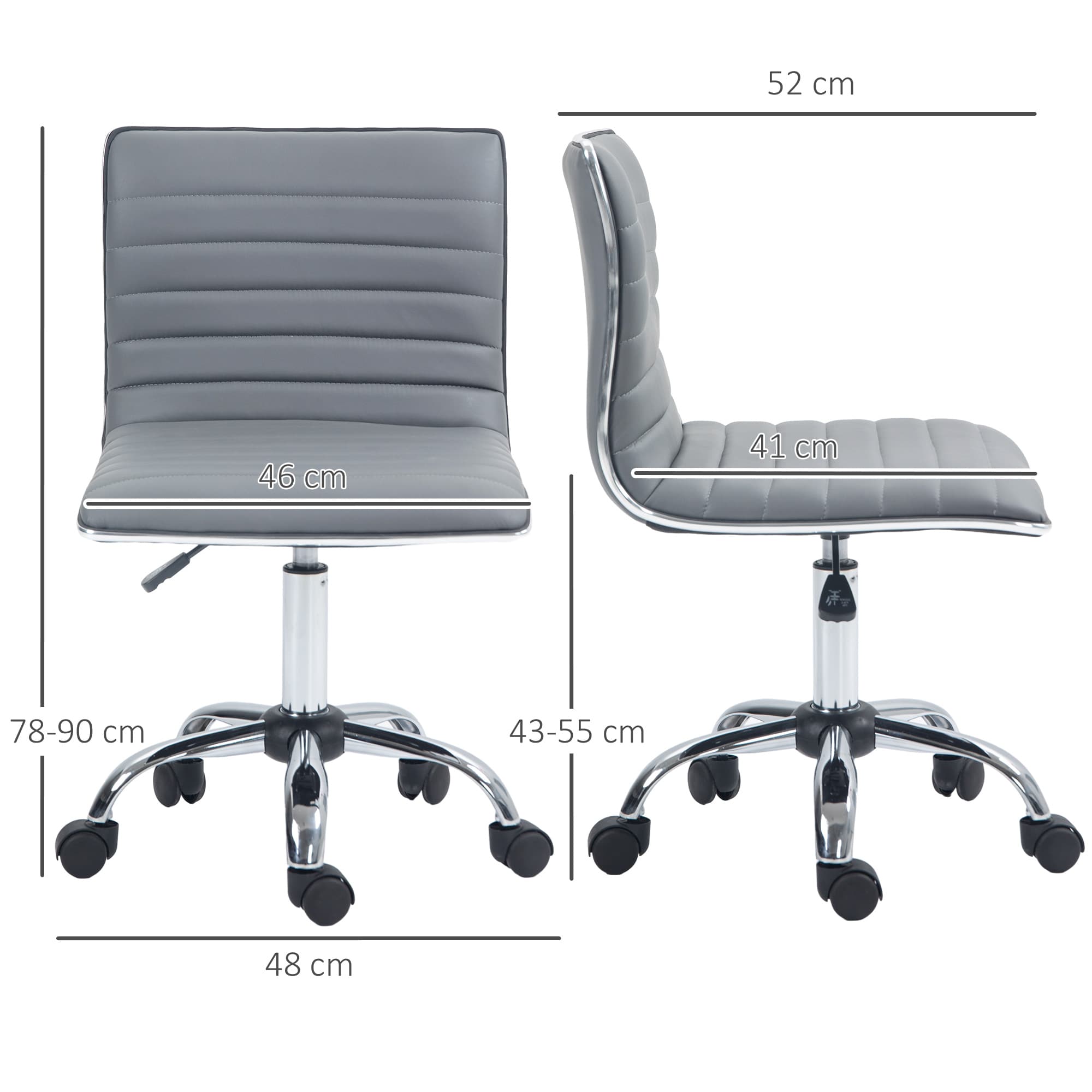 Transform Your Workspace with this Light Grey Armless Desk Chair - image 5
