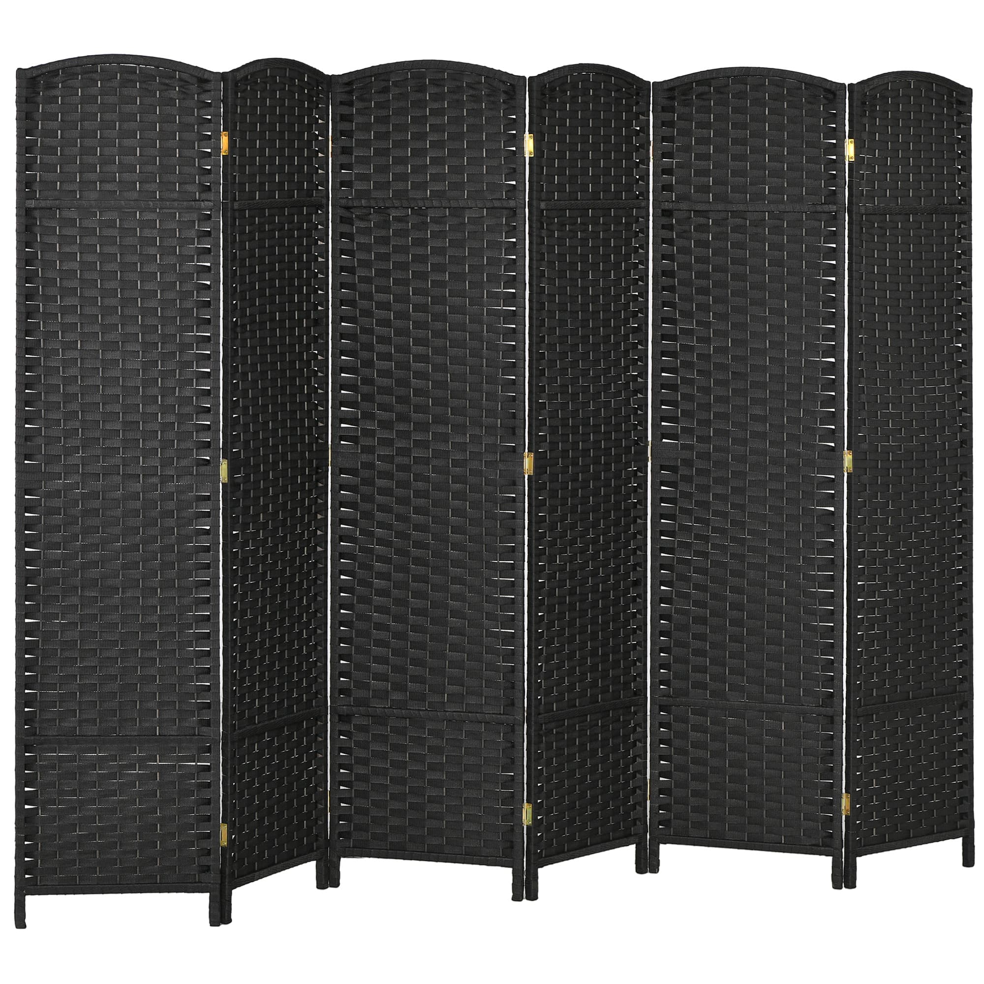 Transform Your Space with this 6-Panel Black Room Divider - Black