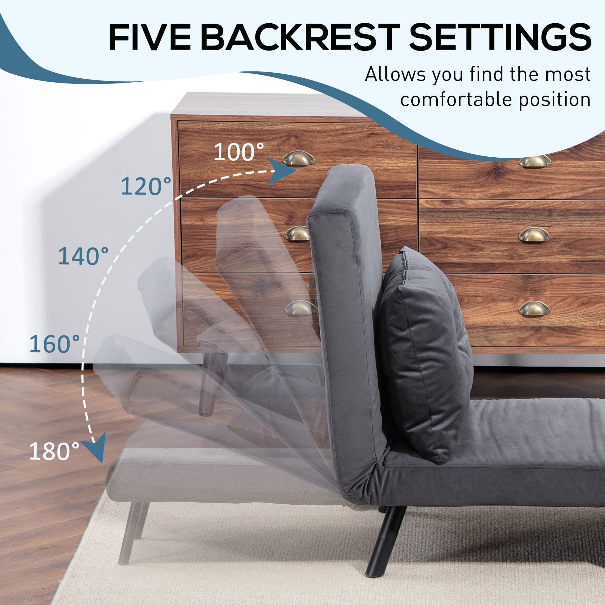 Transform Your Space with the 4-in-1 Velvet Single Chair Bed - image 4