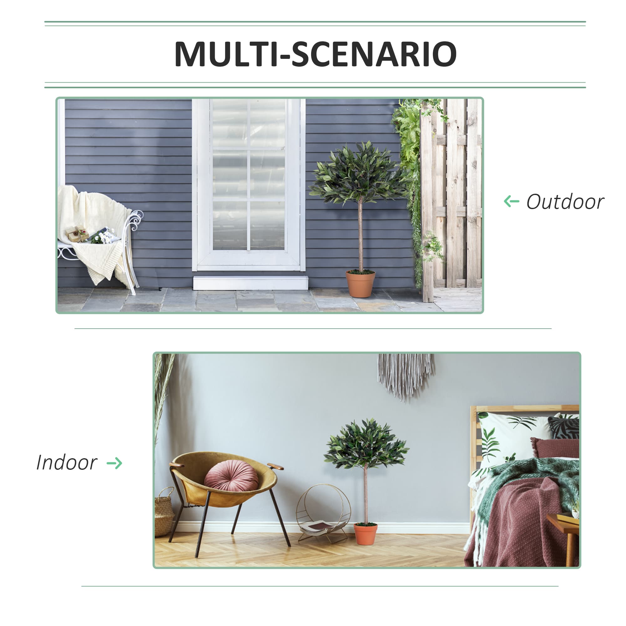Two fuss-free artificial olive topiary trees, ready to display - image 3