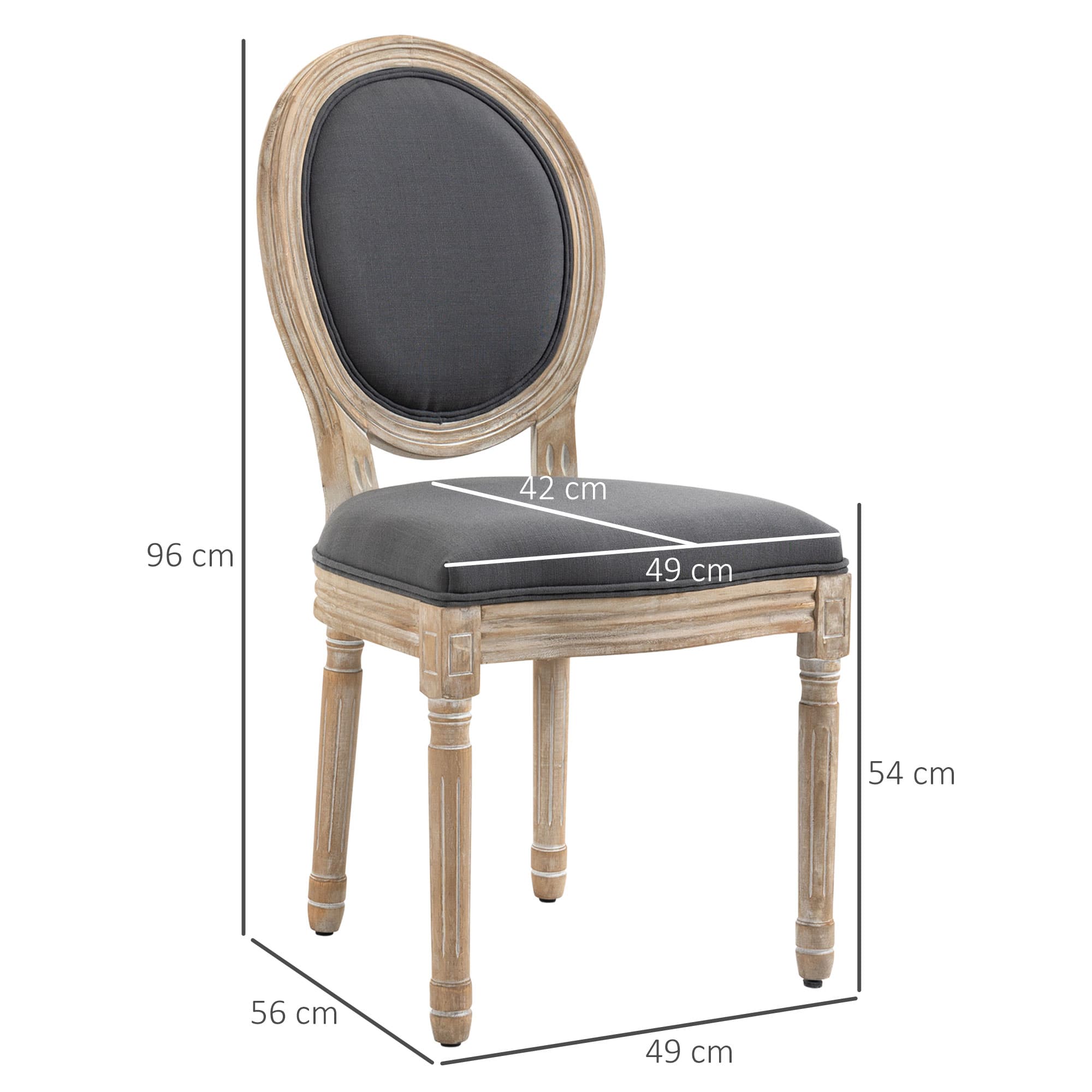 Two French-Inspired Dining Chairs with Carved Wood Frame - image 4