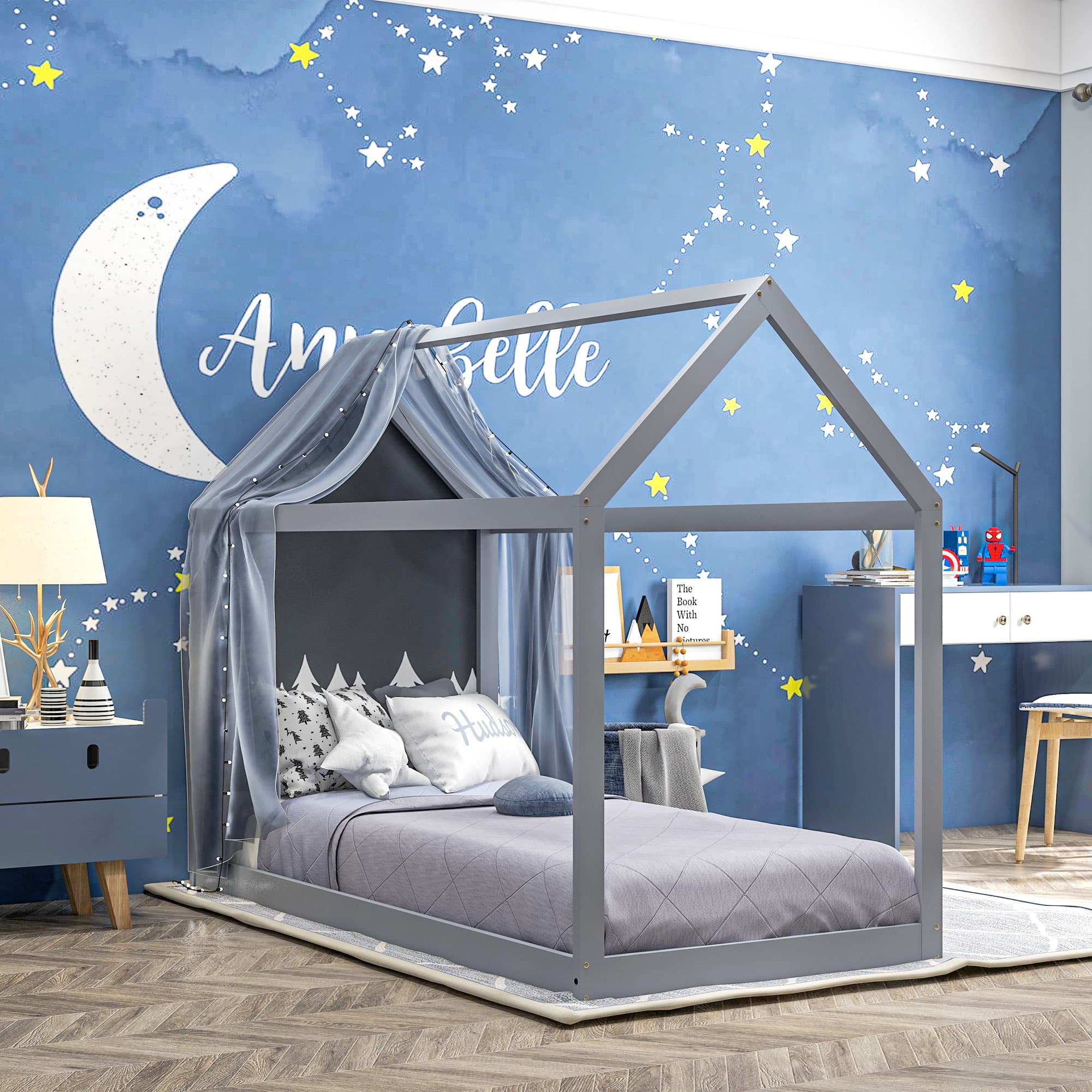 Grey Pine House Bed Frame — Single 90 x 190 cm - image 2