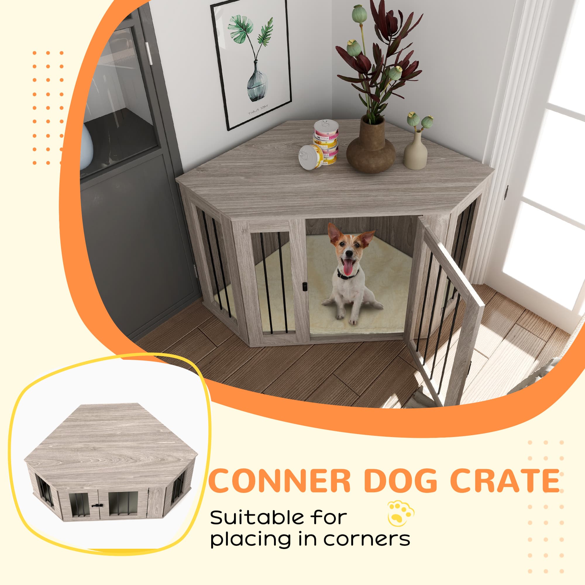 Corner Dog Crate That Doubles as Living Room Furniture - image 3