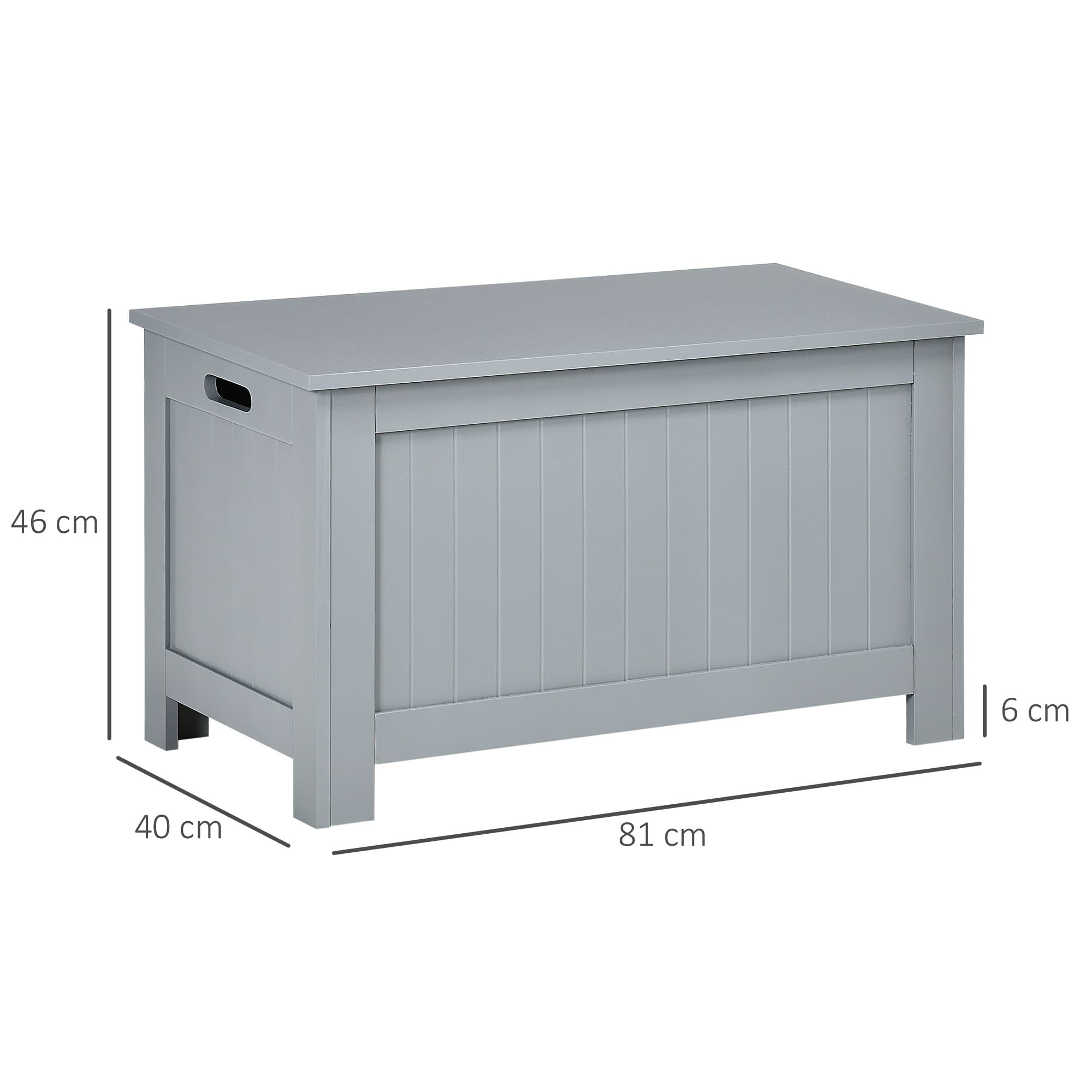 Grey Lidded Storage Chest with Safety Hinges and Carry Handles - image 5