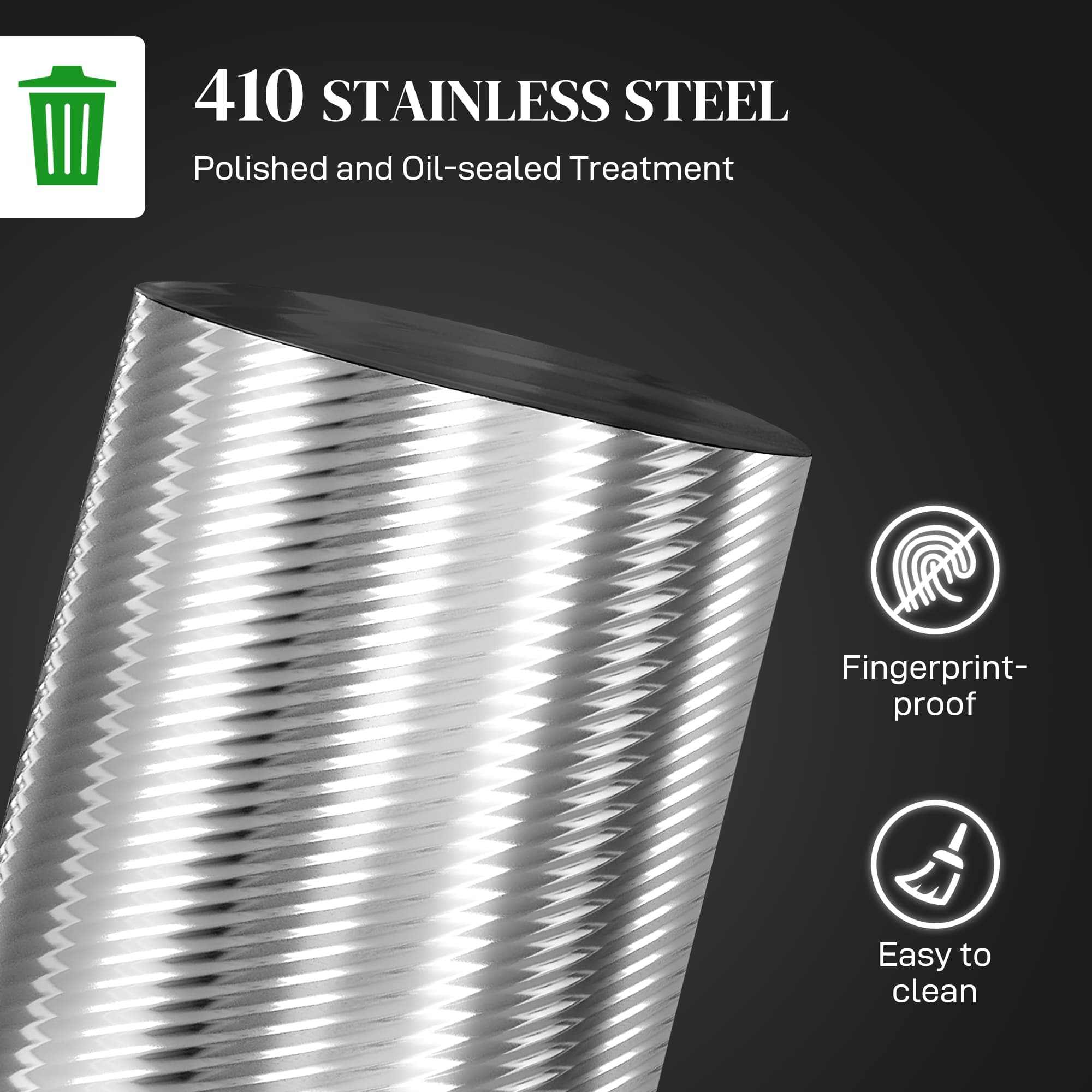 Compact 20-Litre Pedal Bin in Textured Stainless Steel - image 2