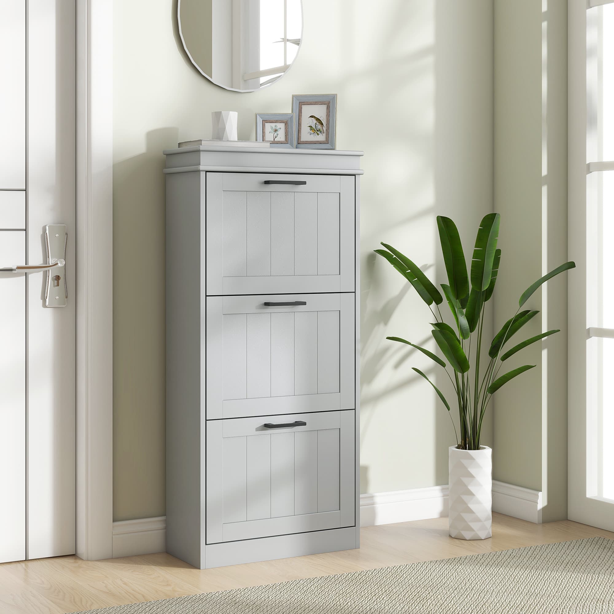 Transform Your Hallway with this Slimline Grey Shoe Cabinet - image 4