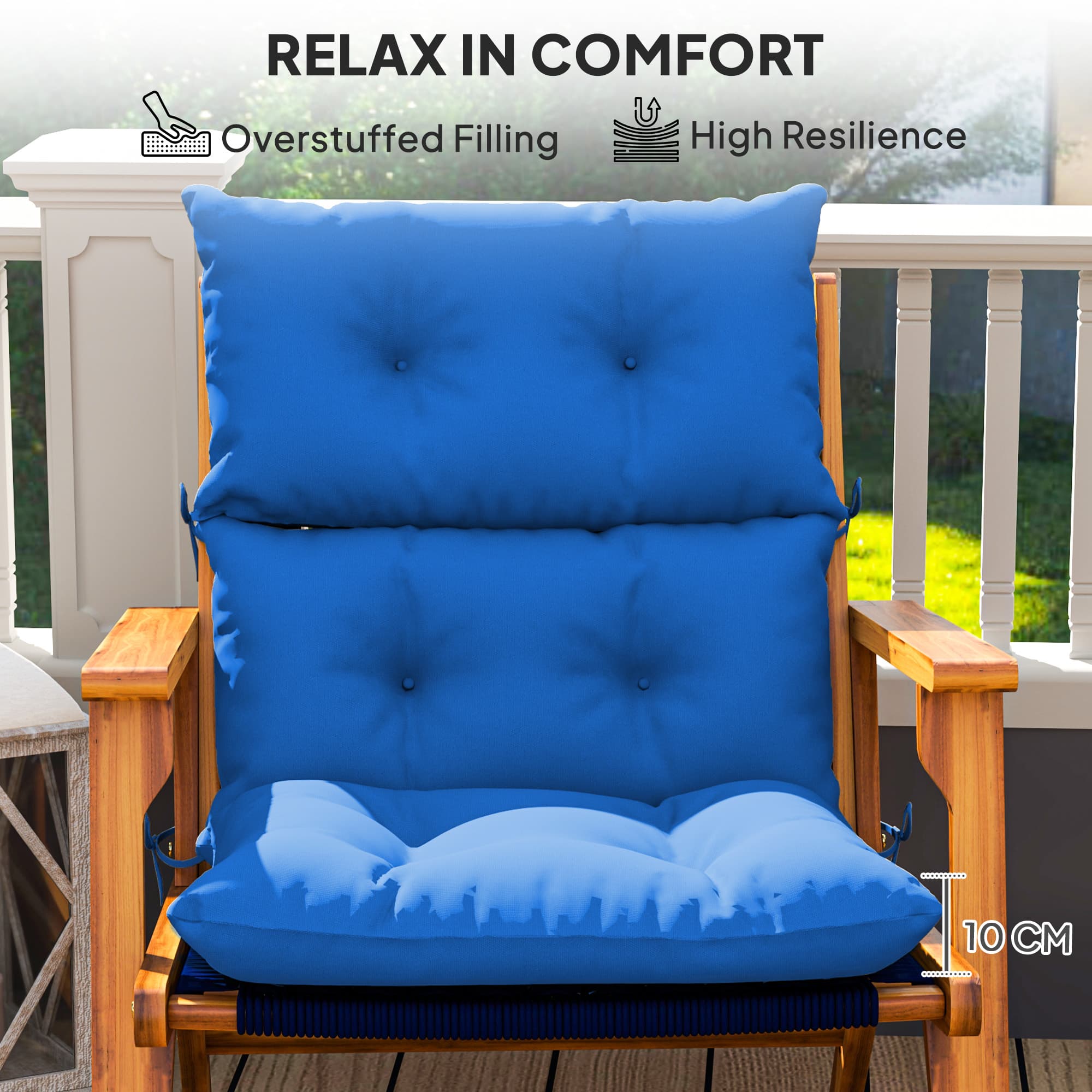 Comfortable Rocking Chair Cushion with Tufted Back Support - image 3