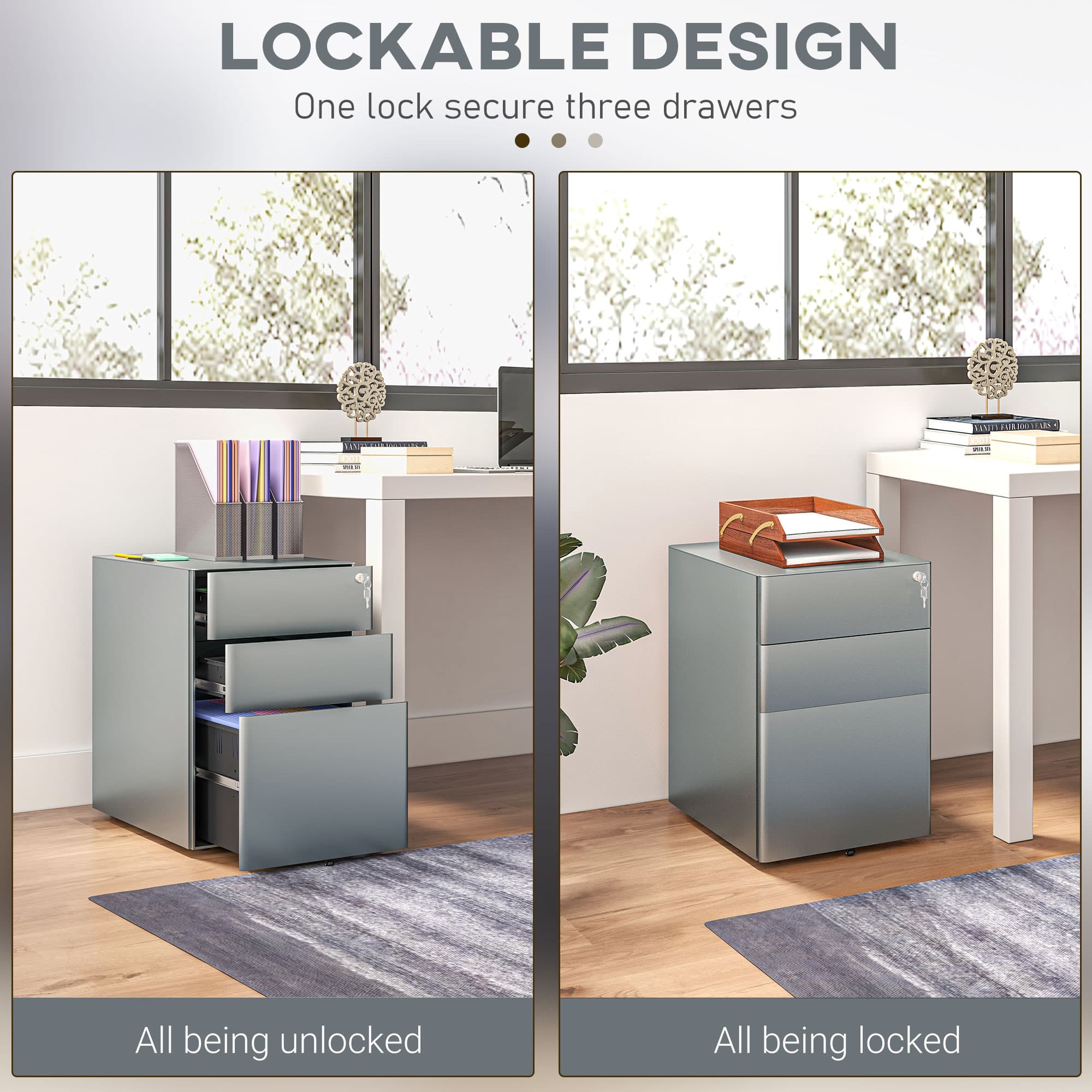 Organise Your Office with the Vinsetto Steel Filing Cabinet - image 2