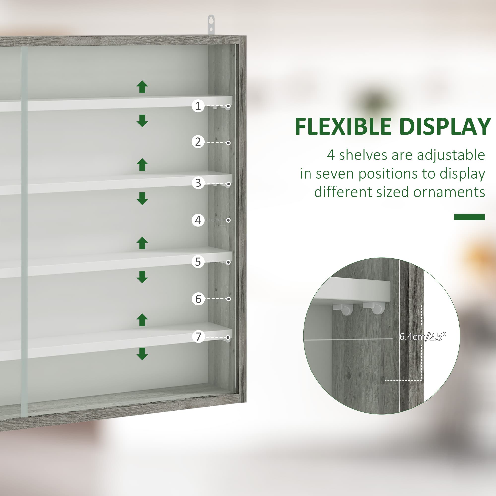 Transform Your Space with this Grey Wood Wall Display Cabinet - image 4