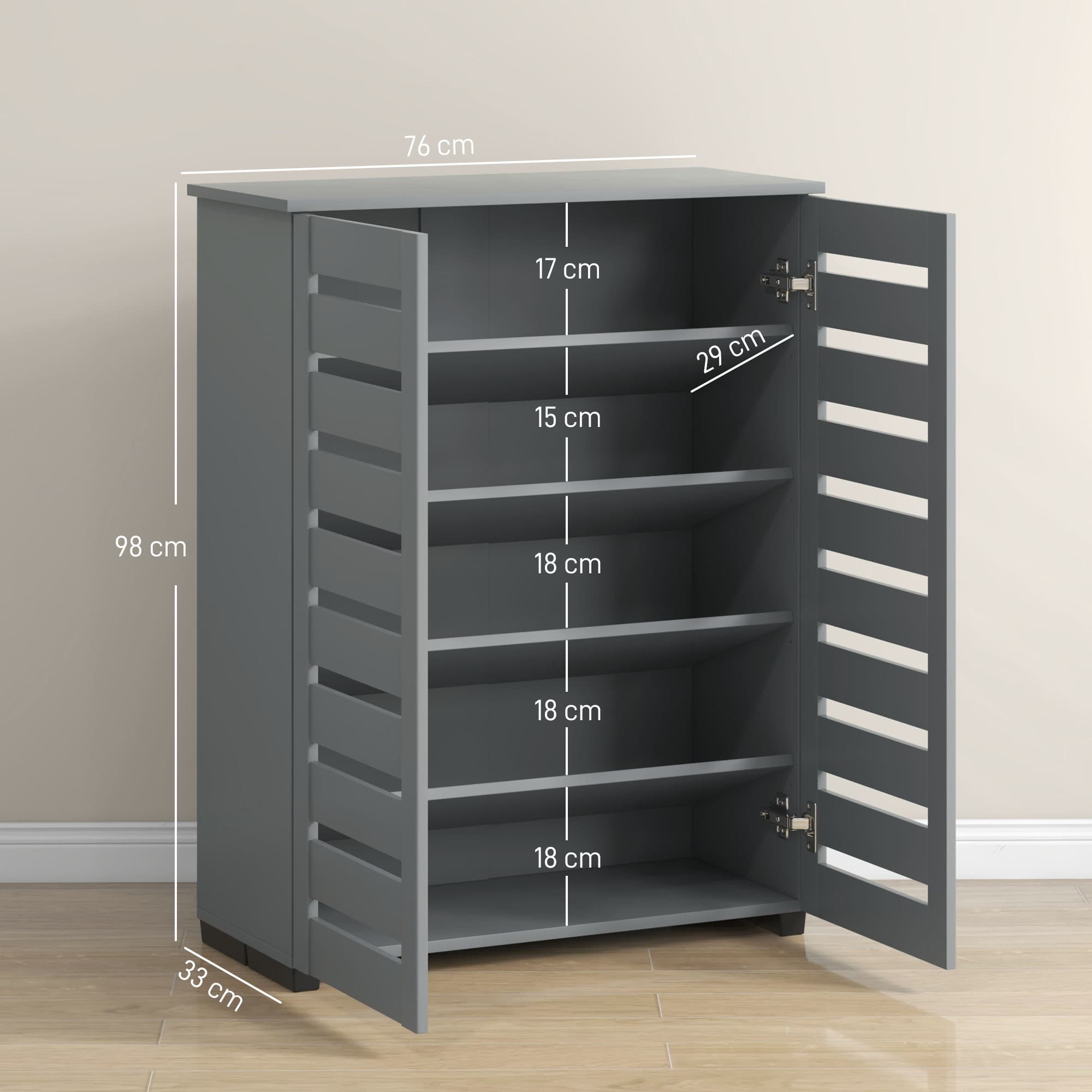 Transform Your Hallway With This Slim 5-Tier Grey Shoe Cabinet - image 4