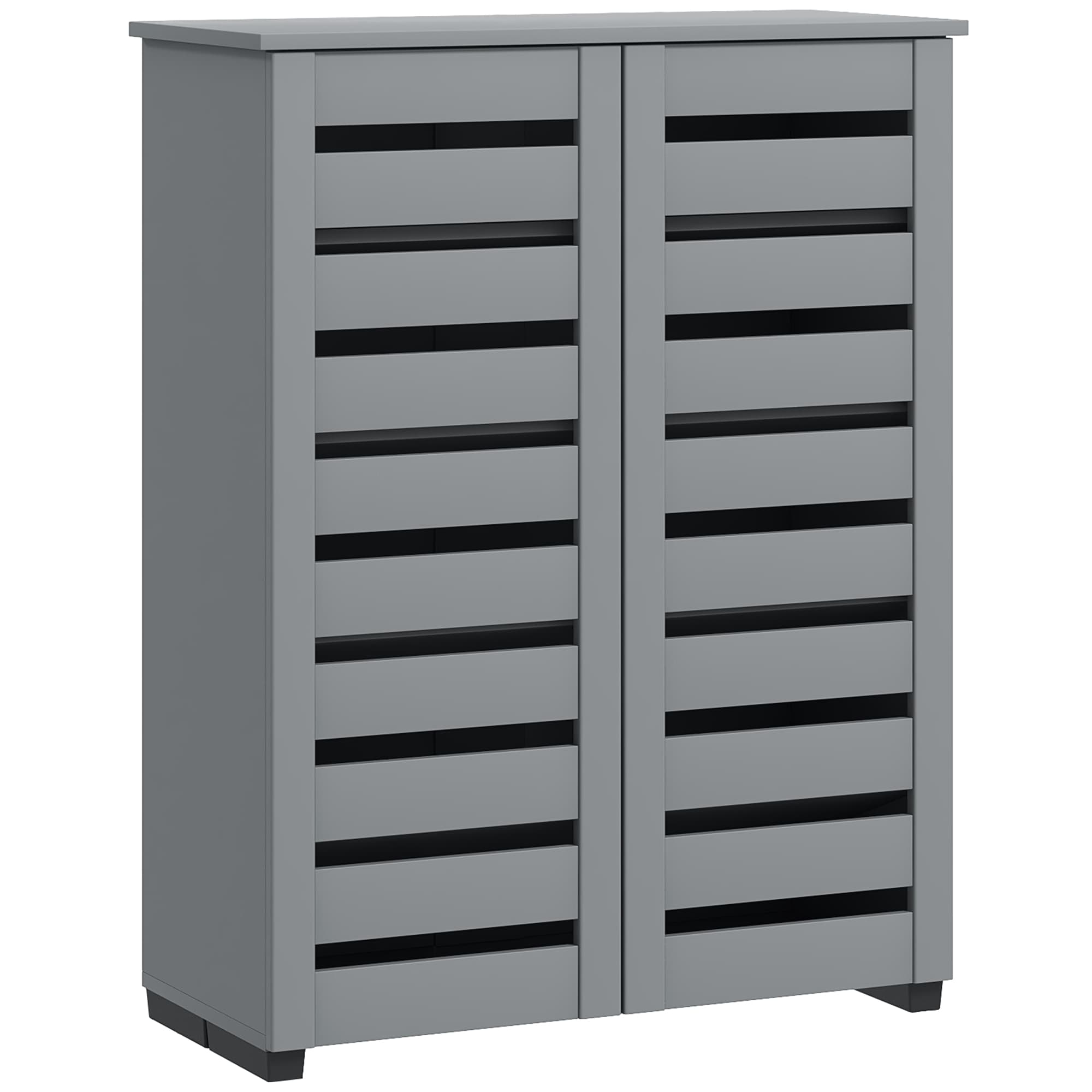 Transform Your Hallway With This Slim 5-Tier Grey Shoe Cabinet - Dark Grey