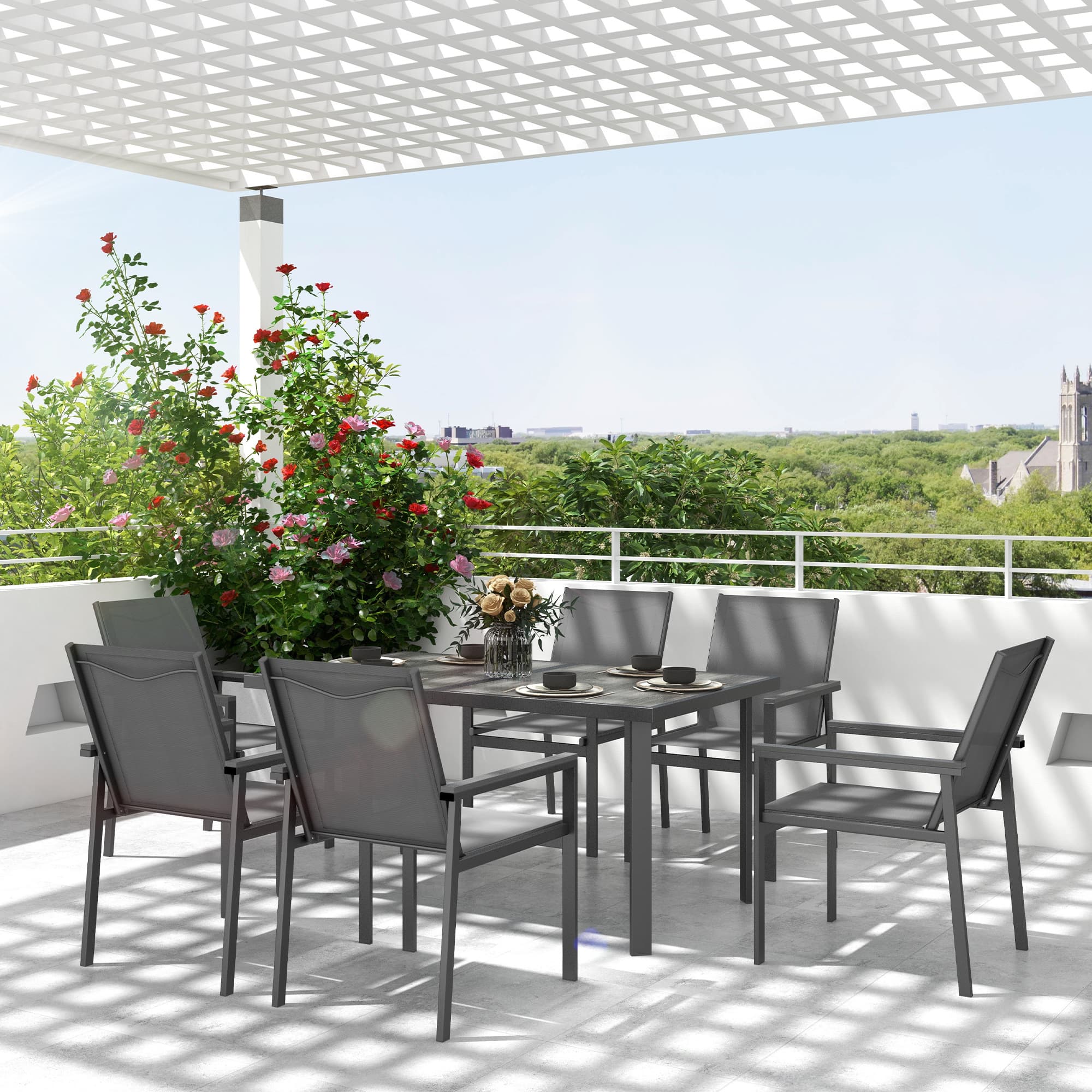 Transform Your Space With This 7-Piece Metal Dining Set - image 2