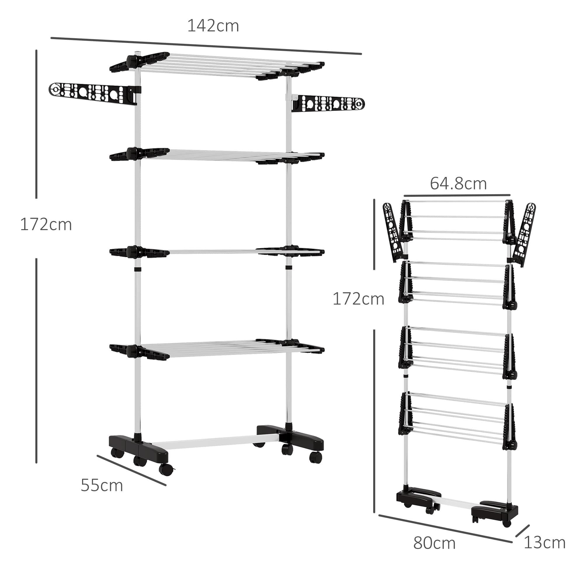 Dry More Laundry Faster with a 4-Tier Rolling Clothes Rack - image 4