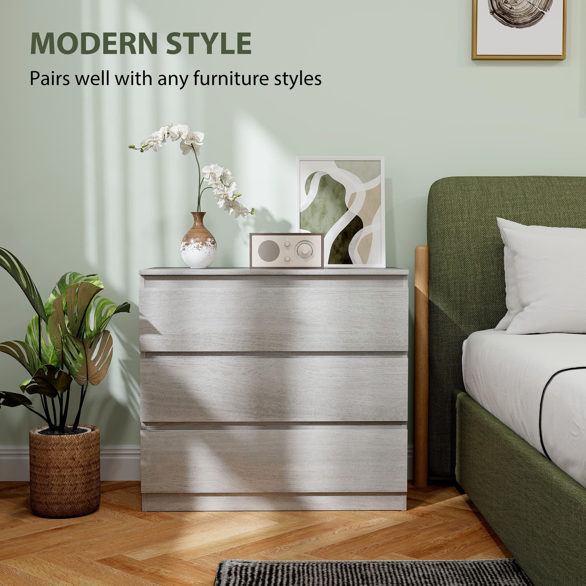 Transform Your Bedroom with this Grey 3-Drawer Chest - image 5